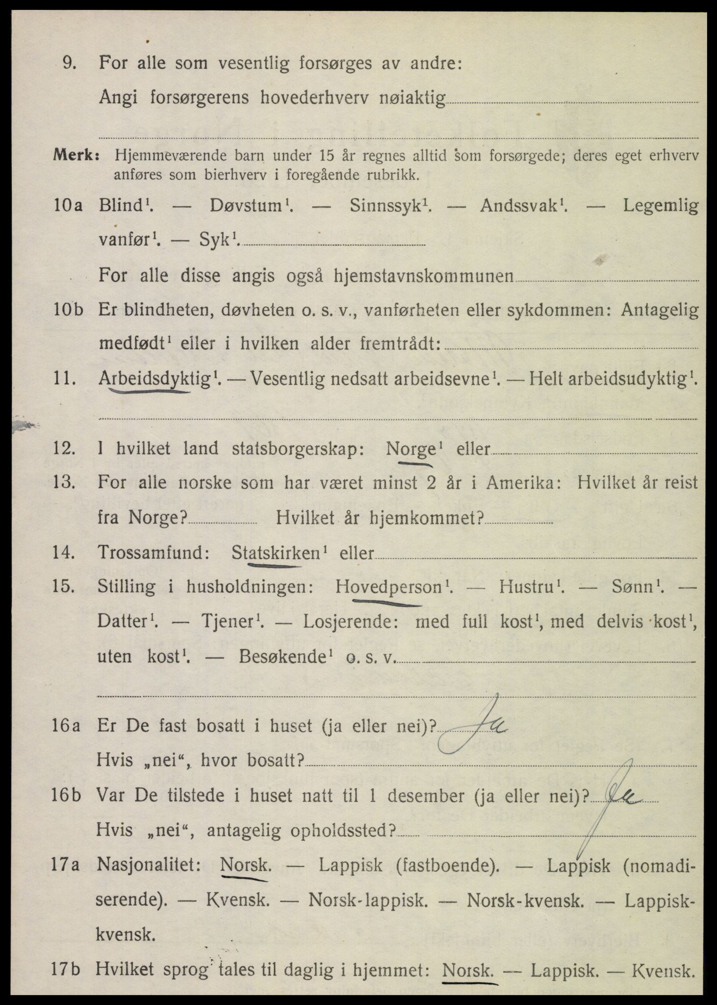 SAT, 1920 census for Vega, 1920, p. 4586