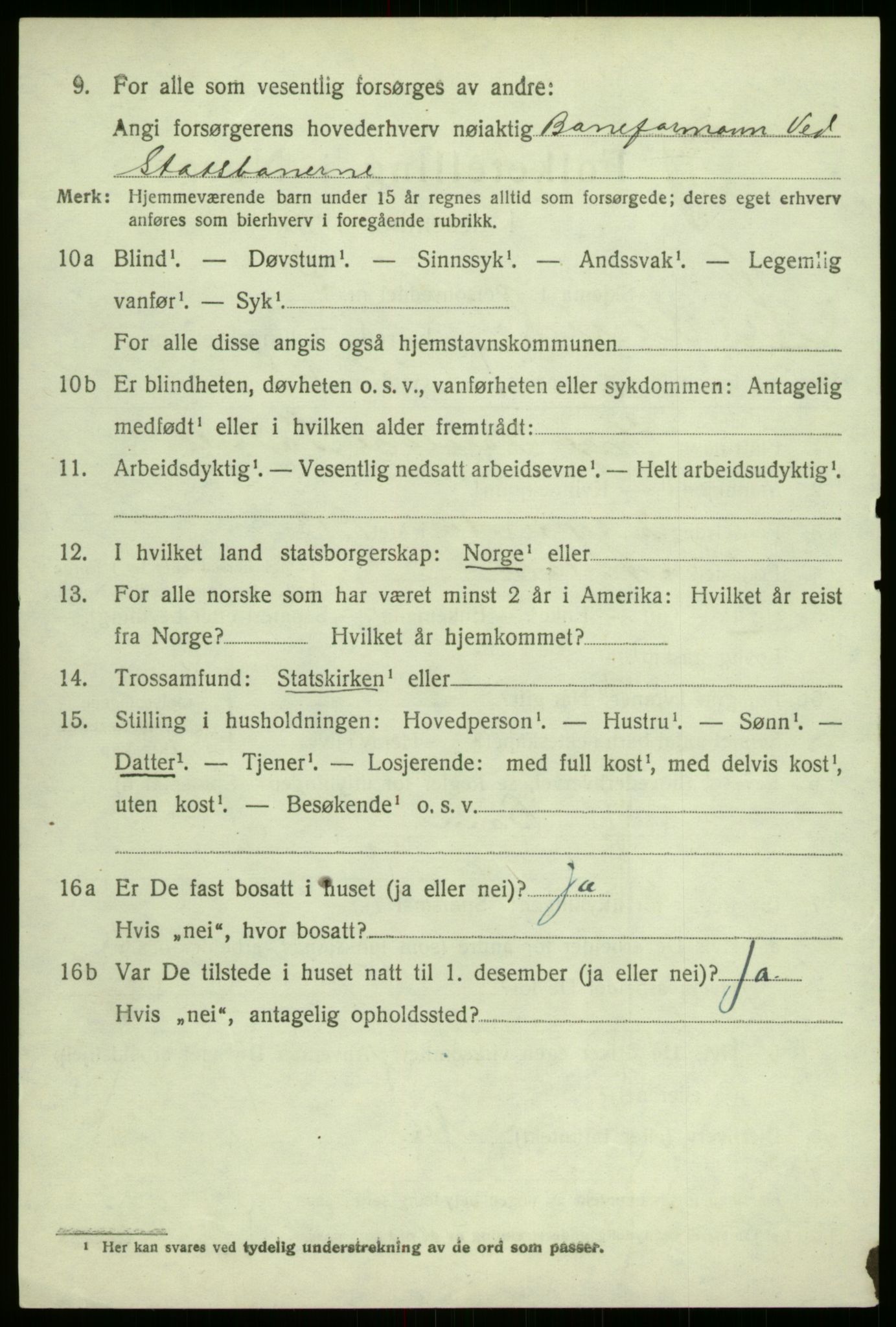 SAB, 1920 census for Aurland, 1920, p. 4075