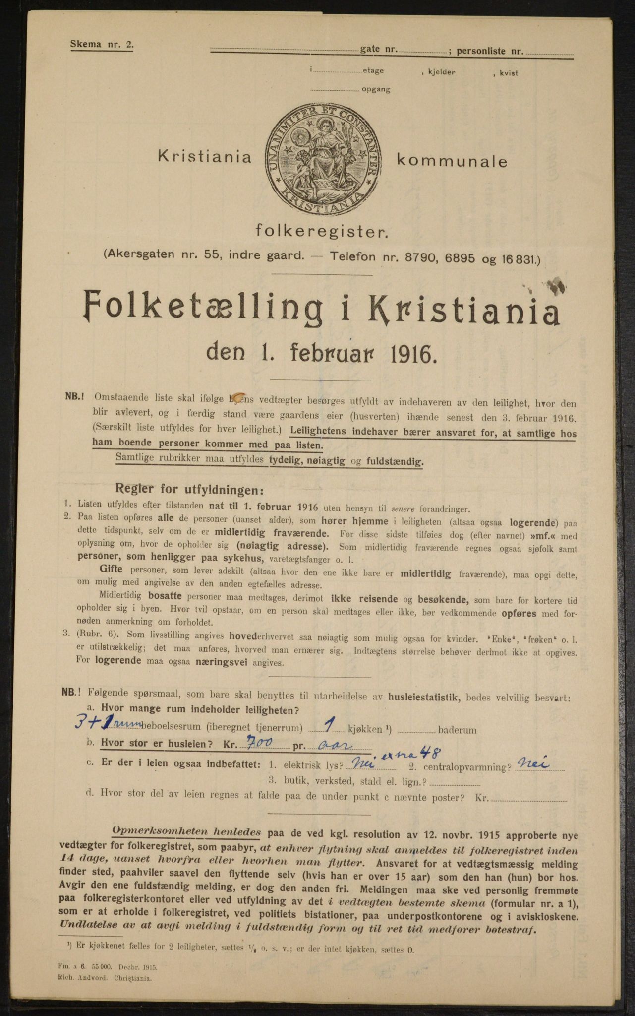 OBA, Municipal Census 1916 for Kristiania, 1916, p. 11600