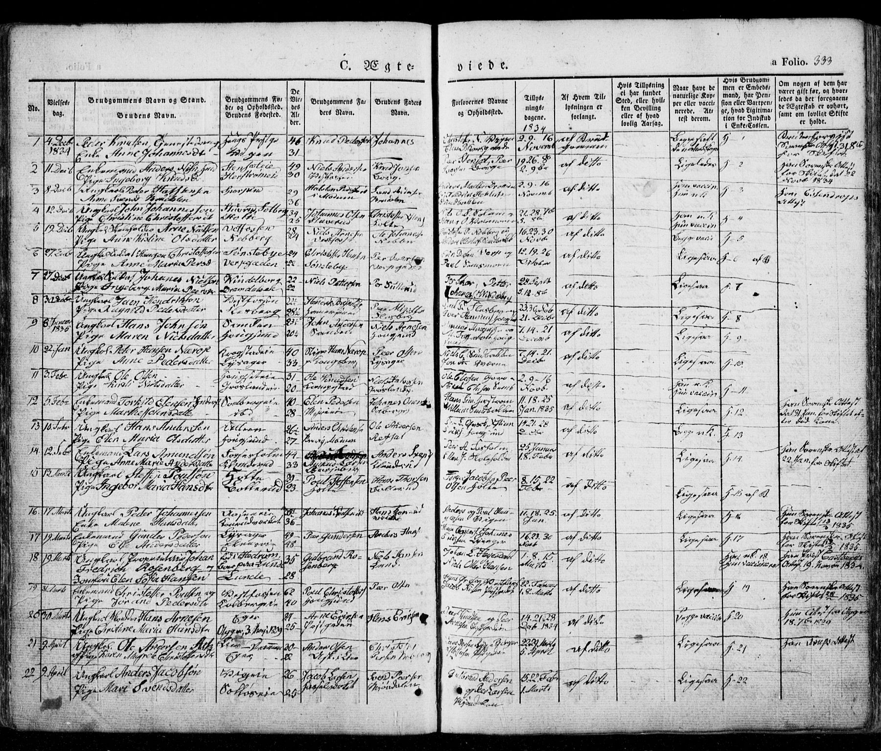 Eiker kirkebøker, AV/SAKO-A-4/G/Ga/L0002: Parish register (copy) no. I 2, 1832-1856, p. 333