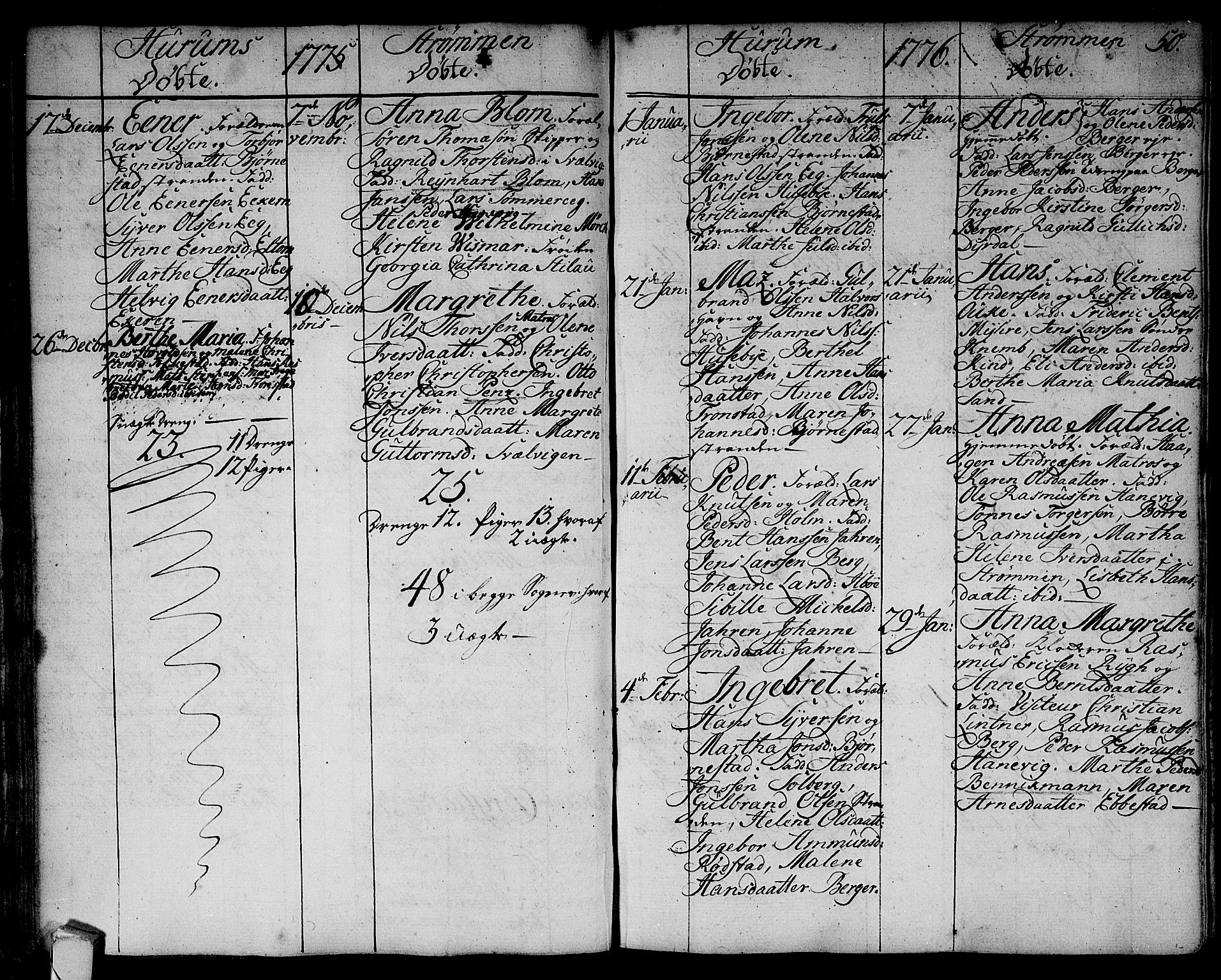 Hurum kirkebøker, AV/SAKO-A-229/F/Fa/L0007: Parish register (official) no. 7, 1771-1810, p. 50