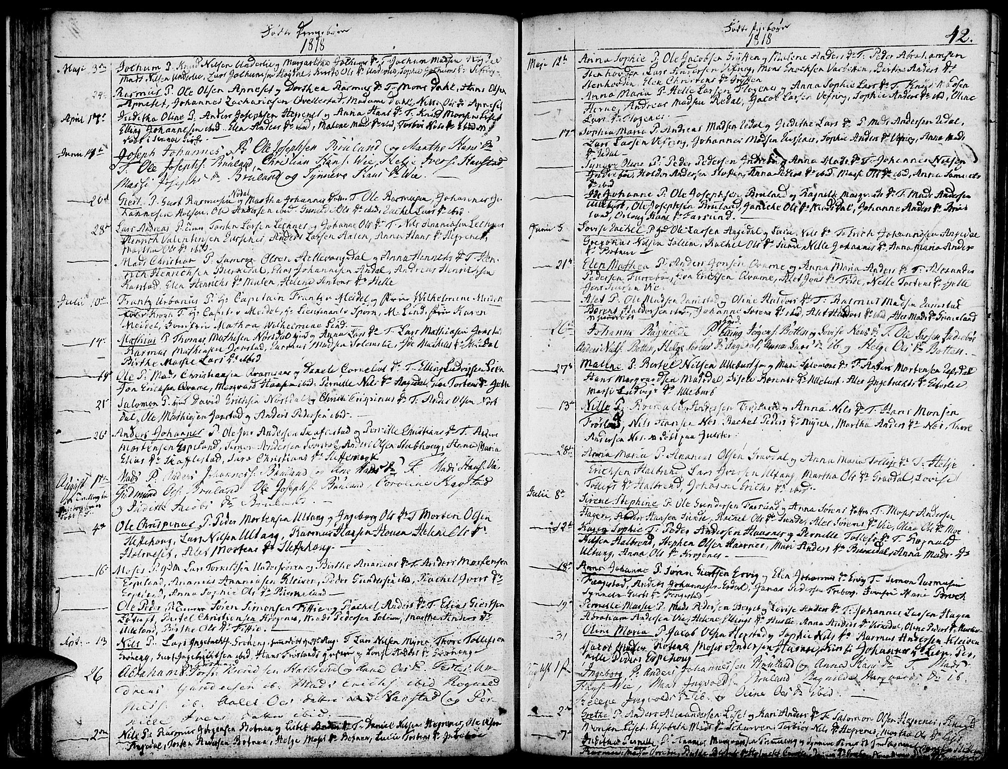 Førde sokneprestembete, SAB/A-79901/H/Haa/Haaa/L0005: Parish register (official) no. A 5, 1803-1821, p. 42