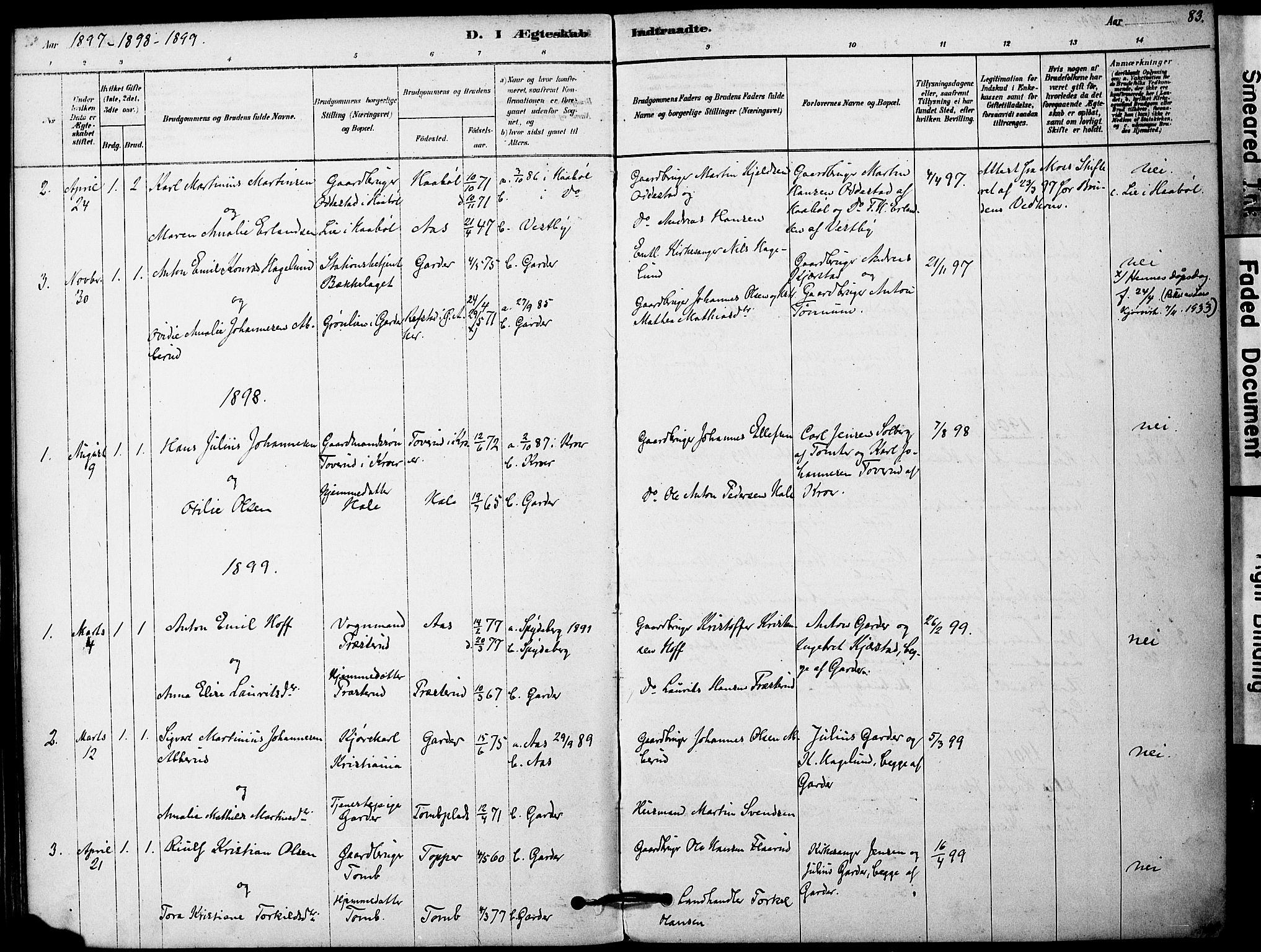 Vestby prestekontor Kirkebøker, SAO/A-10893/F/Fa/L0011: Parish register (official) no. I 11, 1878-1913, p. 83