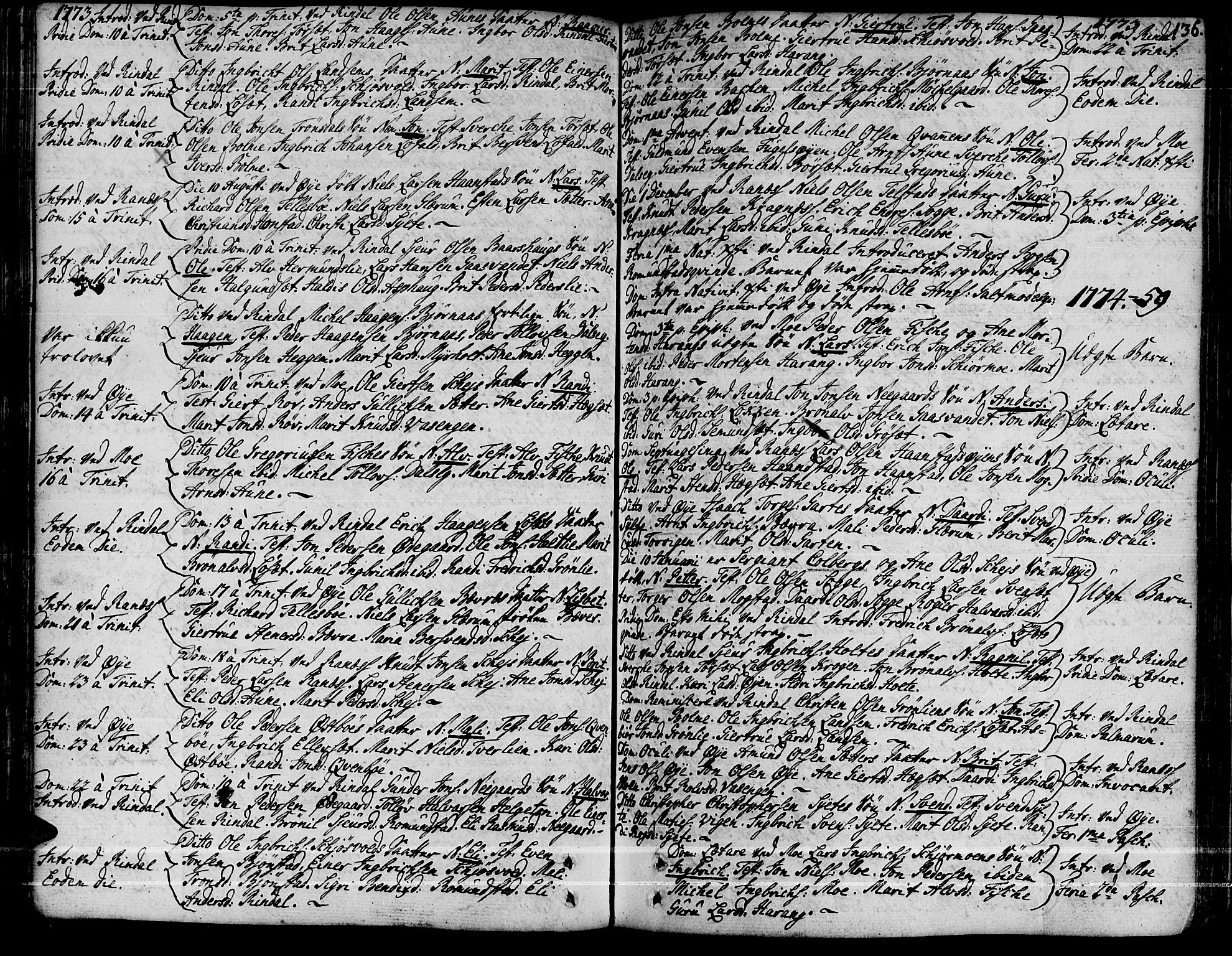 Ministerialprotokoller, klokkerbøker og fødselsregistre - Møre og Romsdal, AV/SAT-A-1454/595/L1039: Parish register (official) no. 595A01, 1750-1796, p. 136