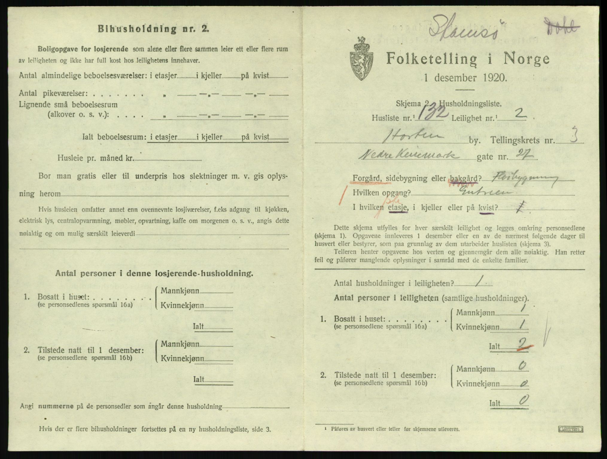 SAKO, 1920 census for Horten, 1920, p. 4571