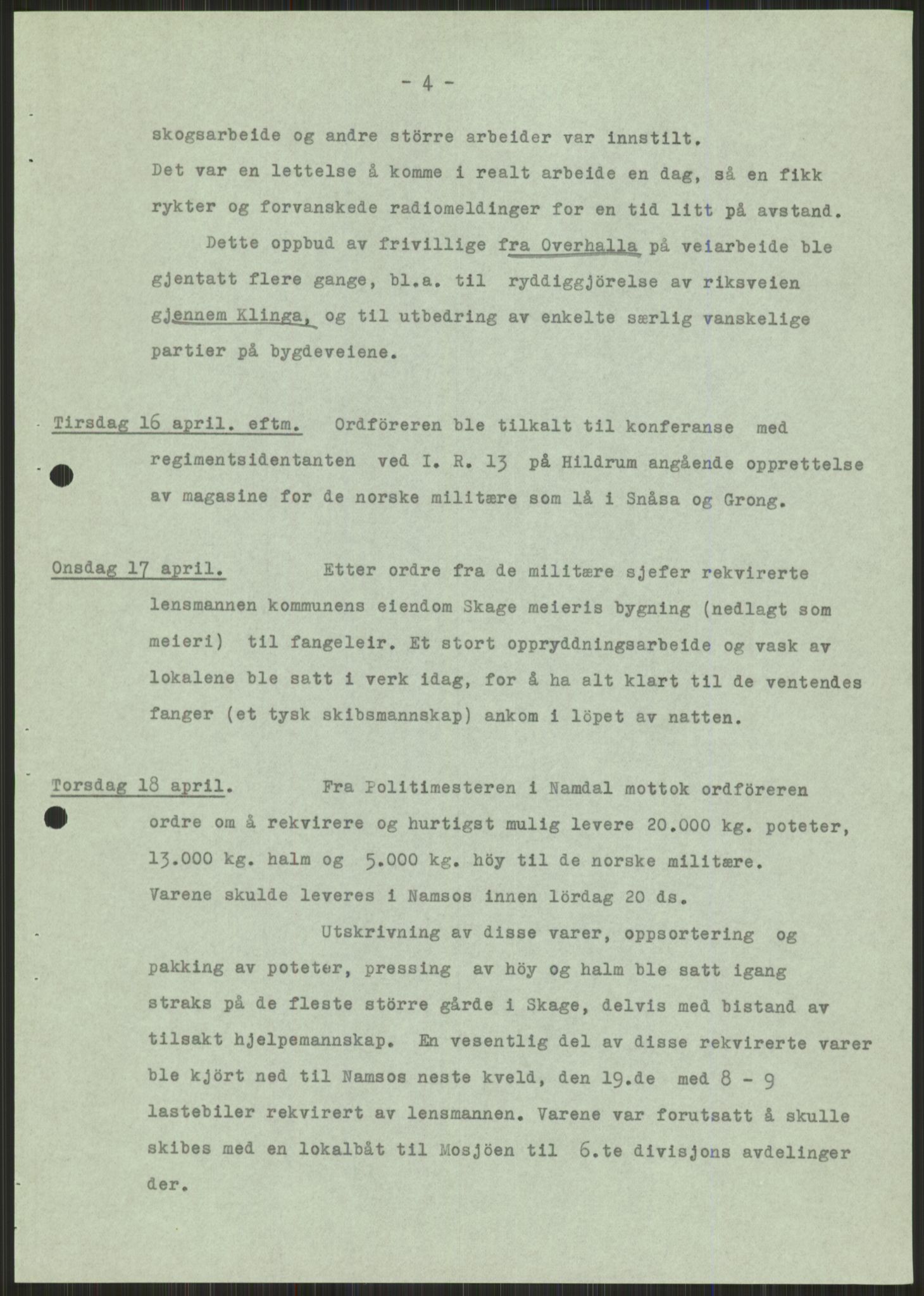 Forsvaret, Forsvarets krigshistoriske avdeling, AV/RA-RAFA-2017/Y/Ya/L0016: II-C-11-31 - Fylkesmenn.  Rapporter om krigsbegivenhetene 1940., 1940, p. 539