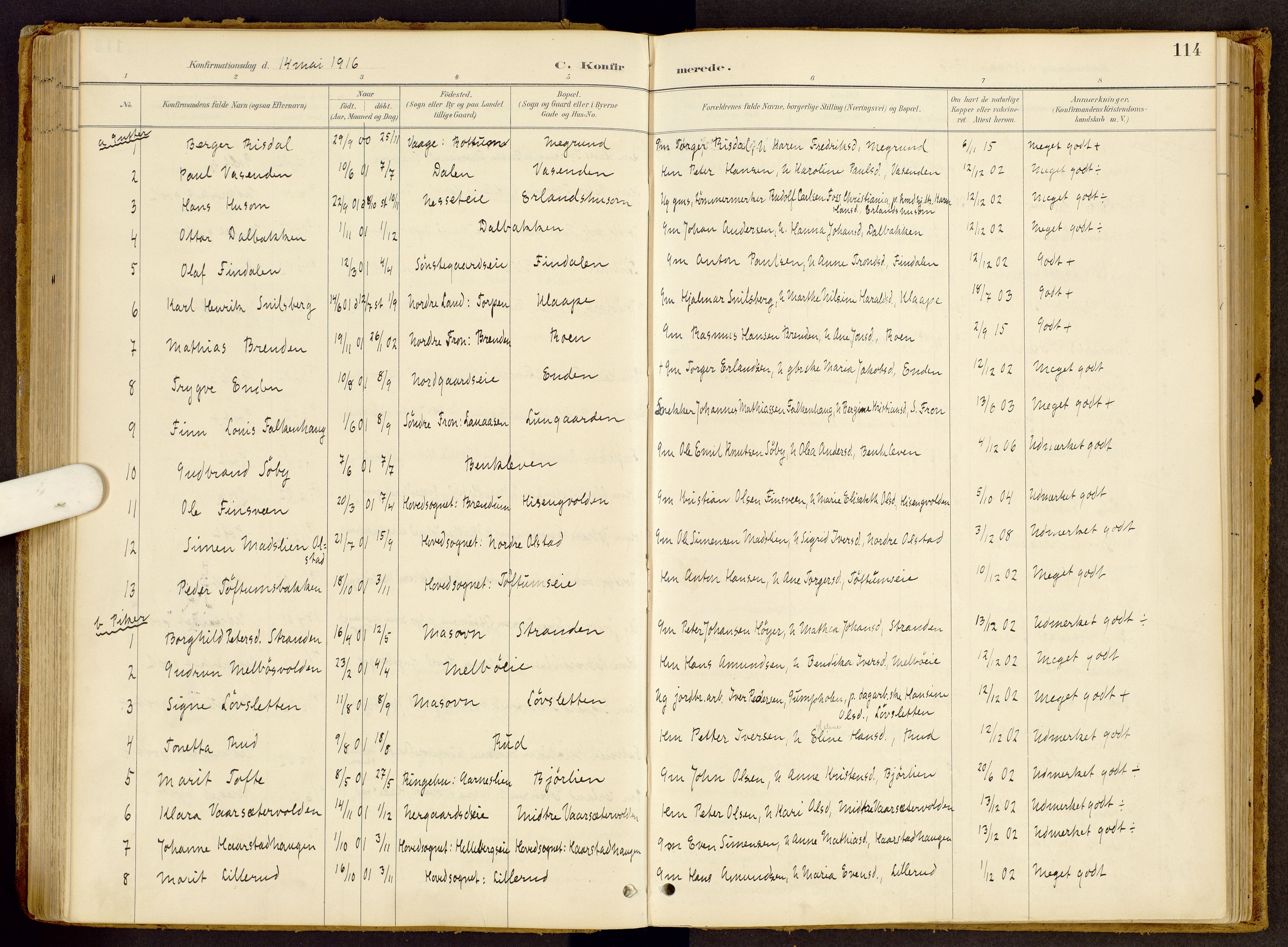 Vestre Gausdal prestekontor, SAH/PREST-094/H/Ha/Haa/L0002: Parish register (official) no. 2, 1887-1918, p. 114