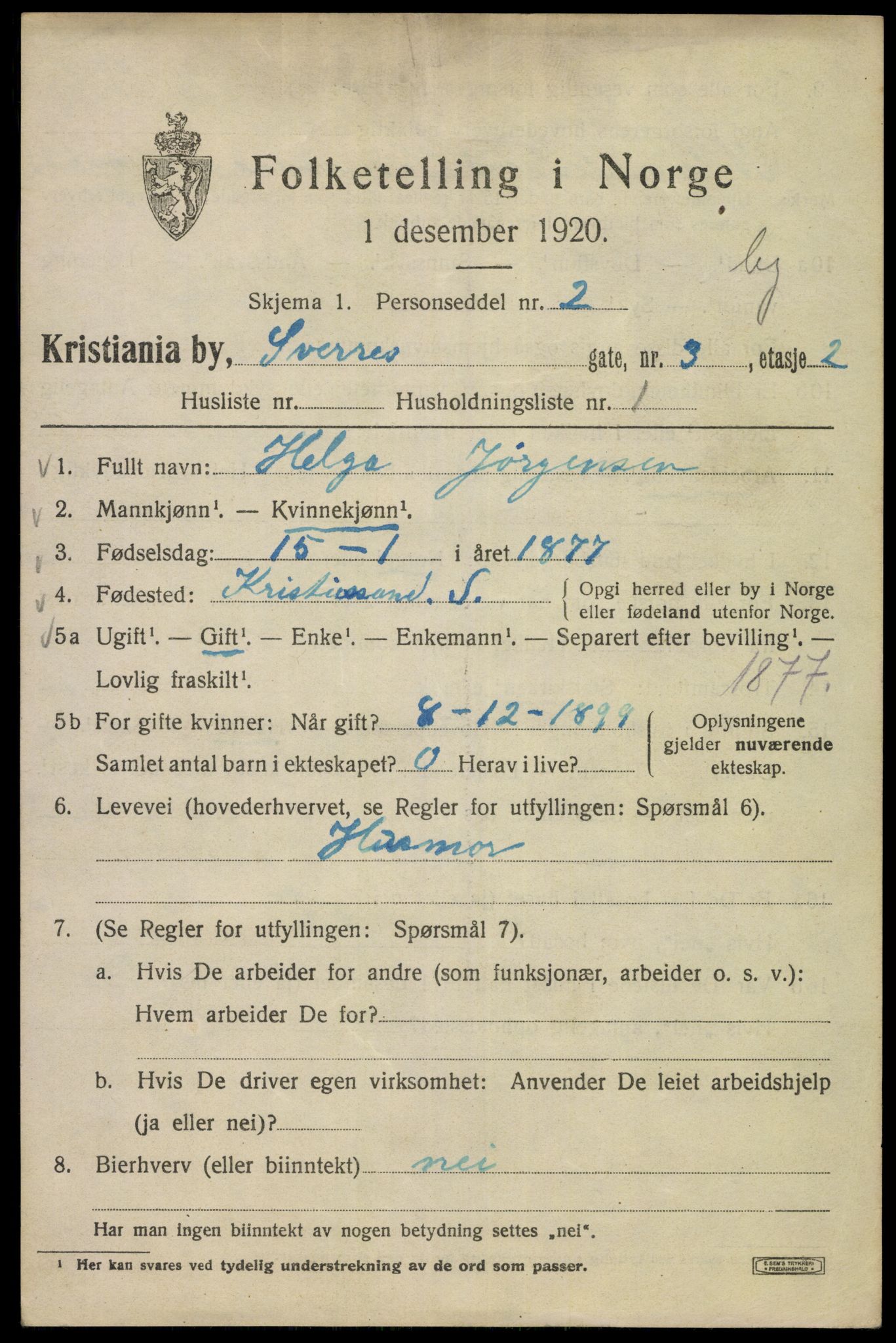 SAO, 1920 census for Kristiania, 1920, p. 559679