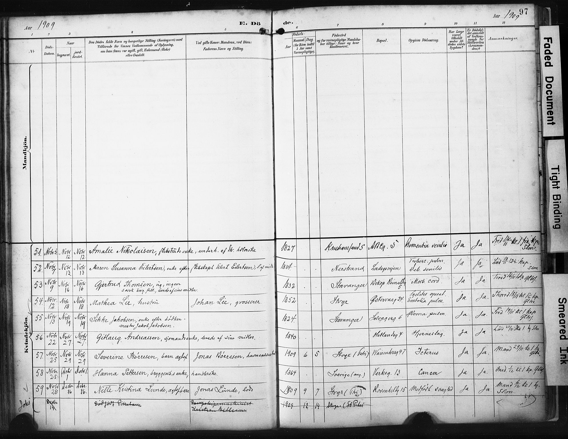 St. Petri sokneprestkontor, AV/SAST-A-101813/001/30/30BA/L0022: Parish register (official) no. A 22, 1895-1919, p. 97