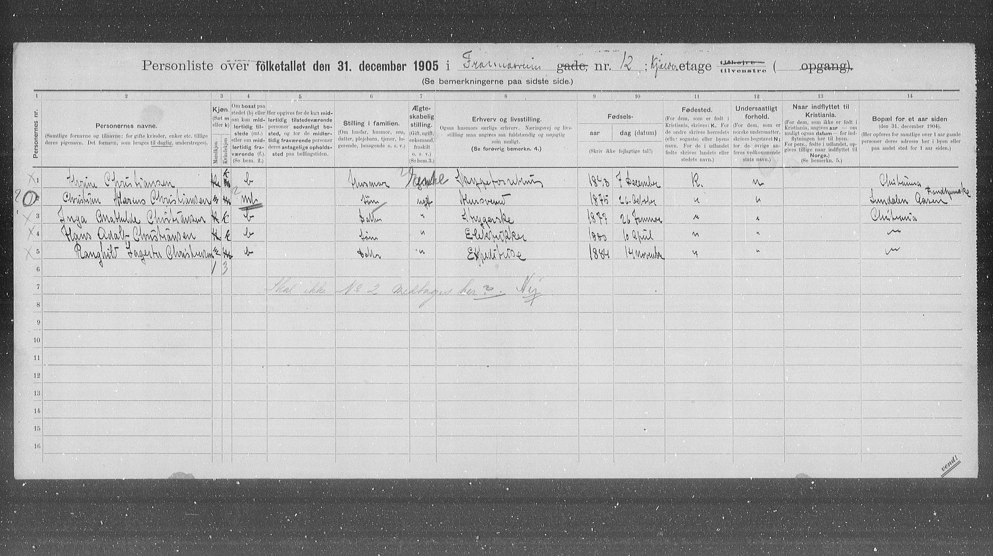 OBA, Municipal Census 1905 for Kristiania, 1905, p. 13194