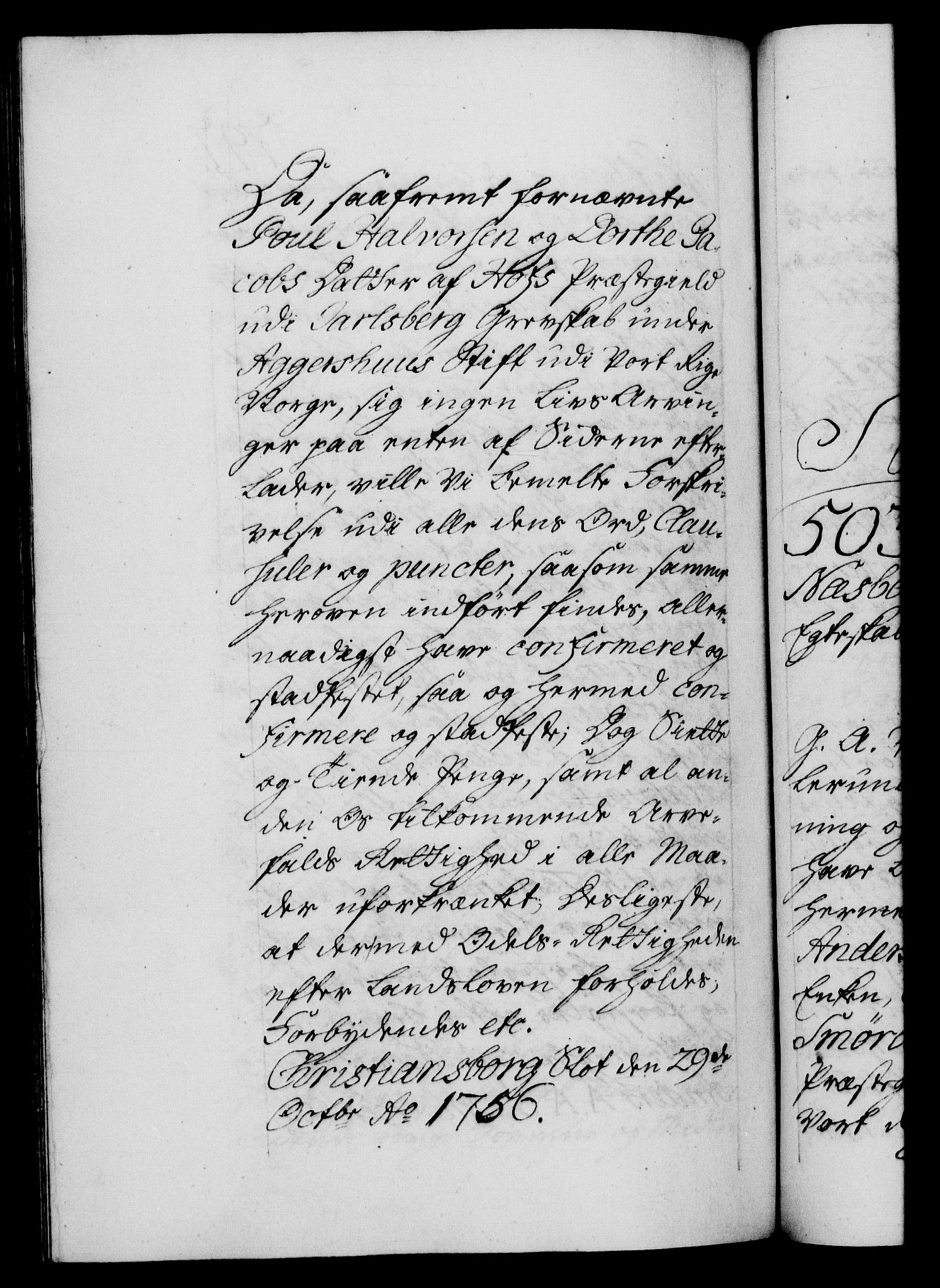 Danske Kanselli 1572-1799, AV/RA-EA-3023/F/Fc/Fca/Fcaa/L0039: Norske registre, 1755-1756, p. 797b