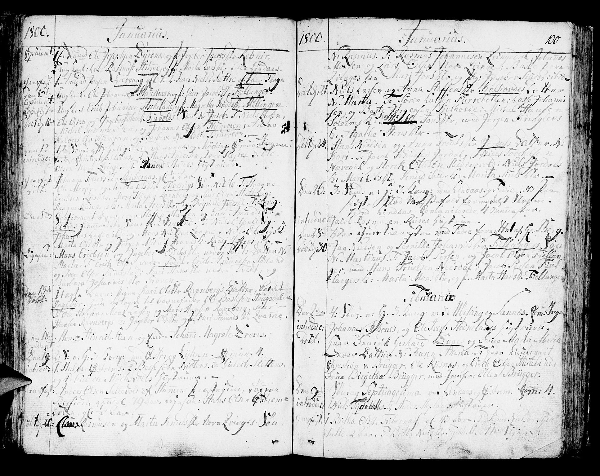 Lindås Sokneprestembete, AV/SAB-A-76701/H/Haa/Haaa/L0005: Parish register (official) no. A 5, 1791-1813, p. 100