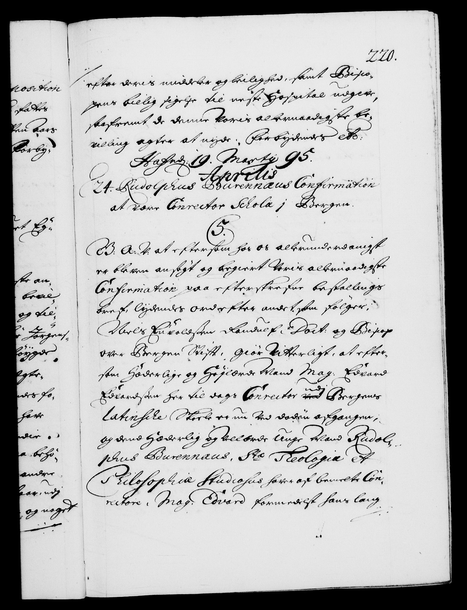 Danske Kanselli 1572-1799, AV/RA-EA-3023/F/Fc/Fca/Fcaa/L0016: Norske registre (mikrofilm), 1692-1697, p. 220a
