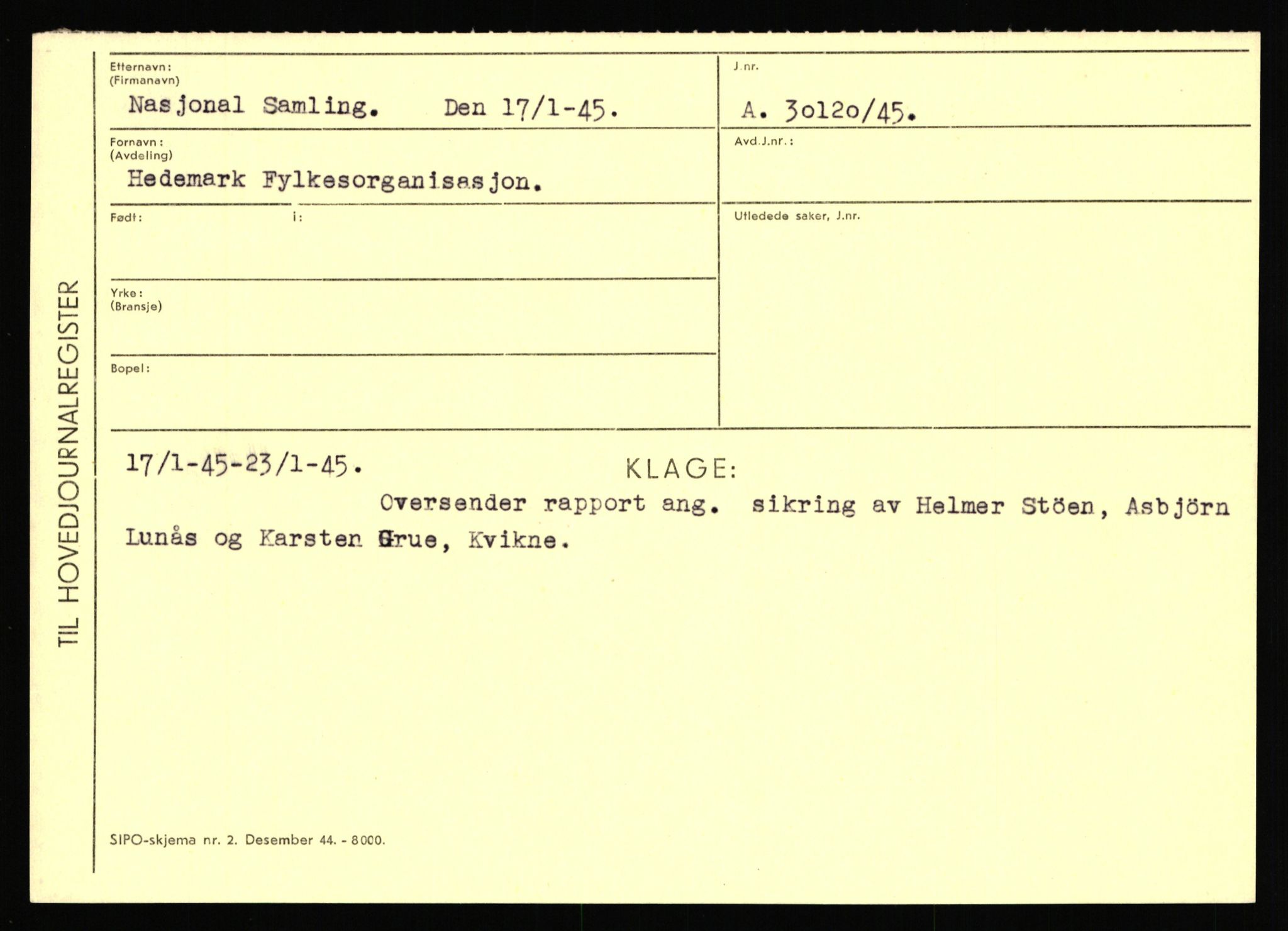 Statspolitiet - Hovedkontoret / Osloavdelingen, AV/RA-S-1329/C/Ca/L0011: Molberg - Nøstvold, 1943-1945, p. 1264