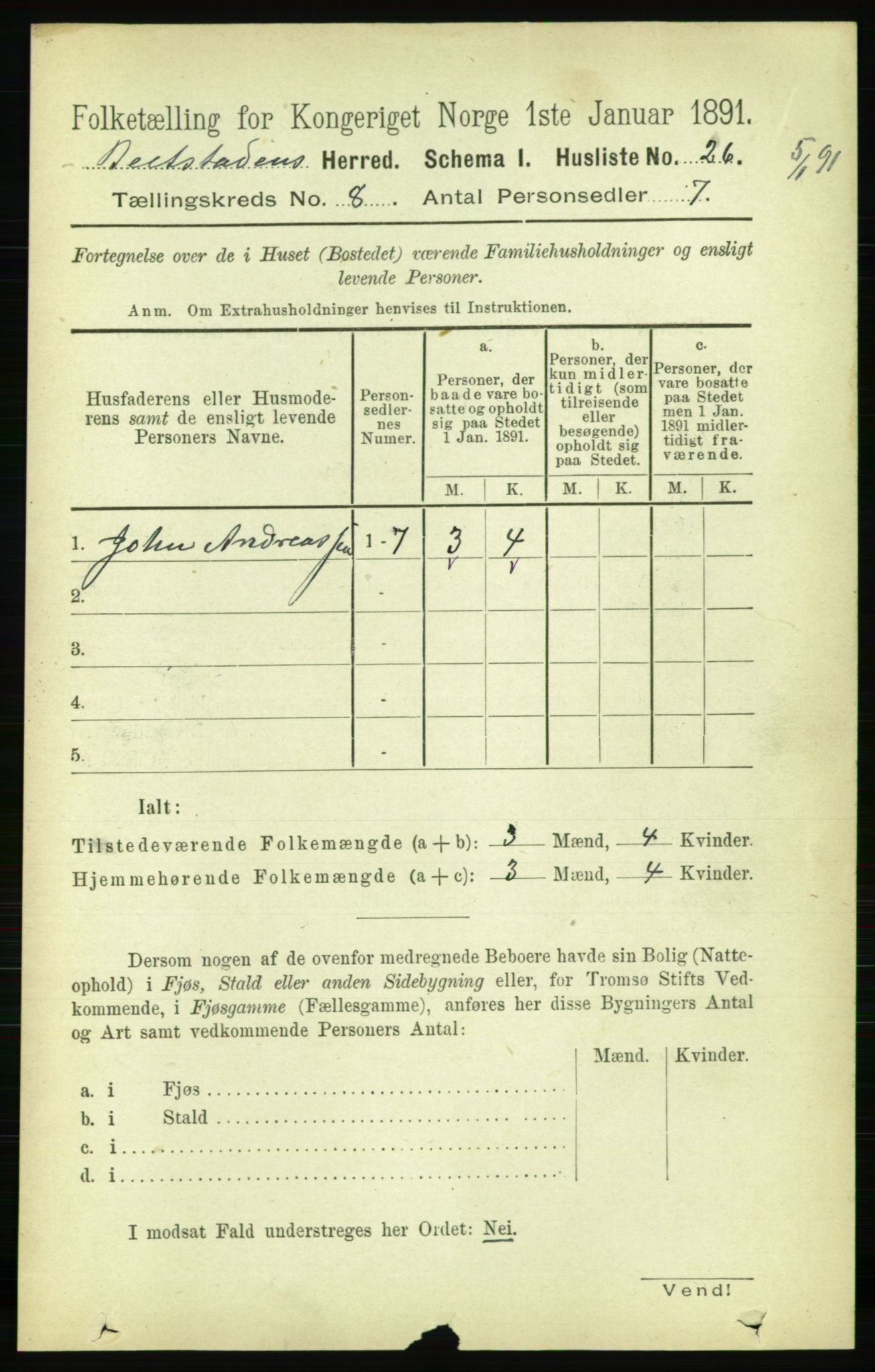 RA, 1891 census for 1727 Beitstad, 1891, p. 2147