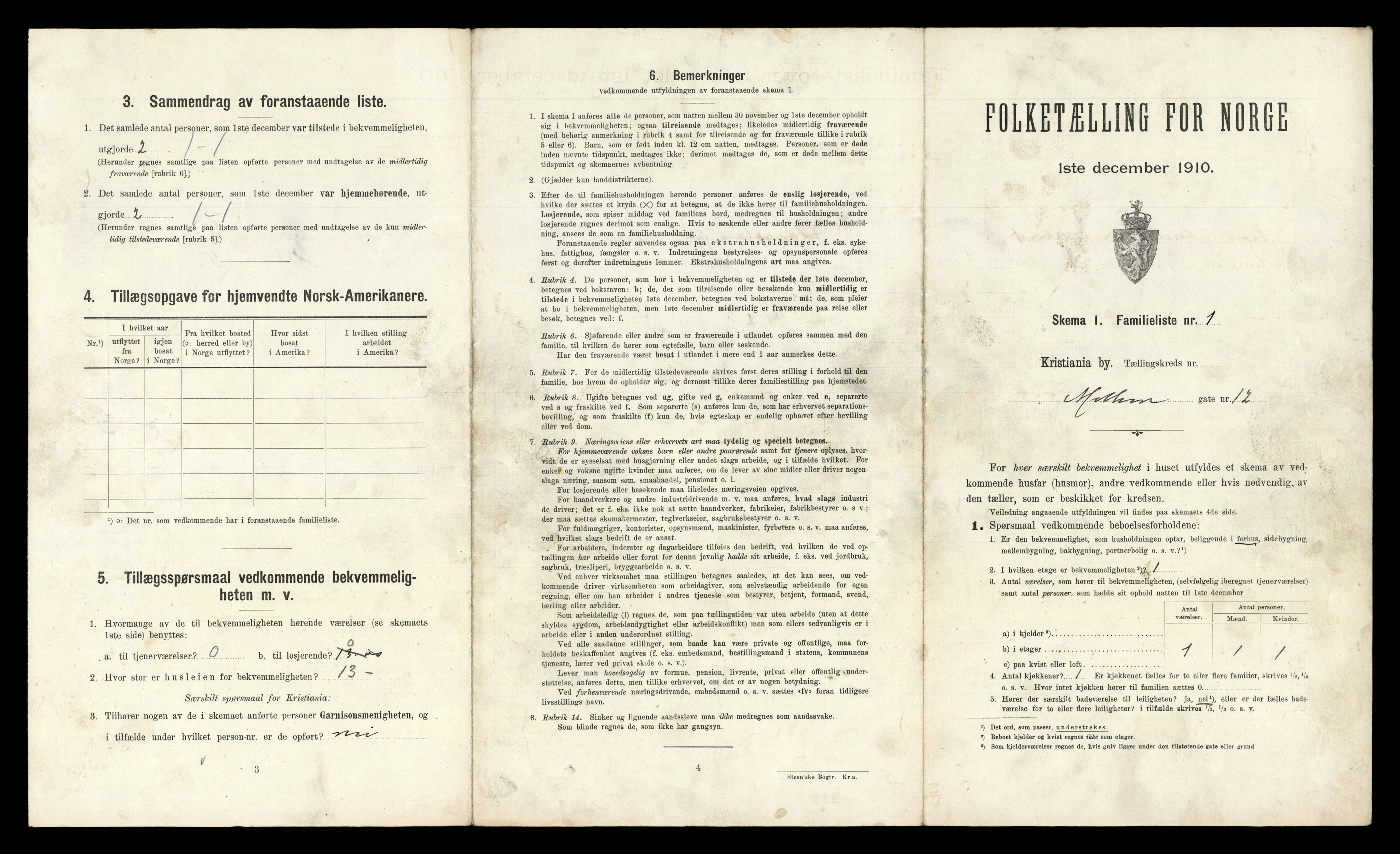 RA, 1910 census for Kristiania, 1910, p. 63487