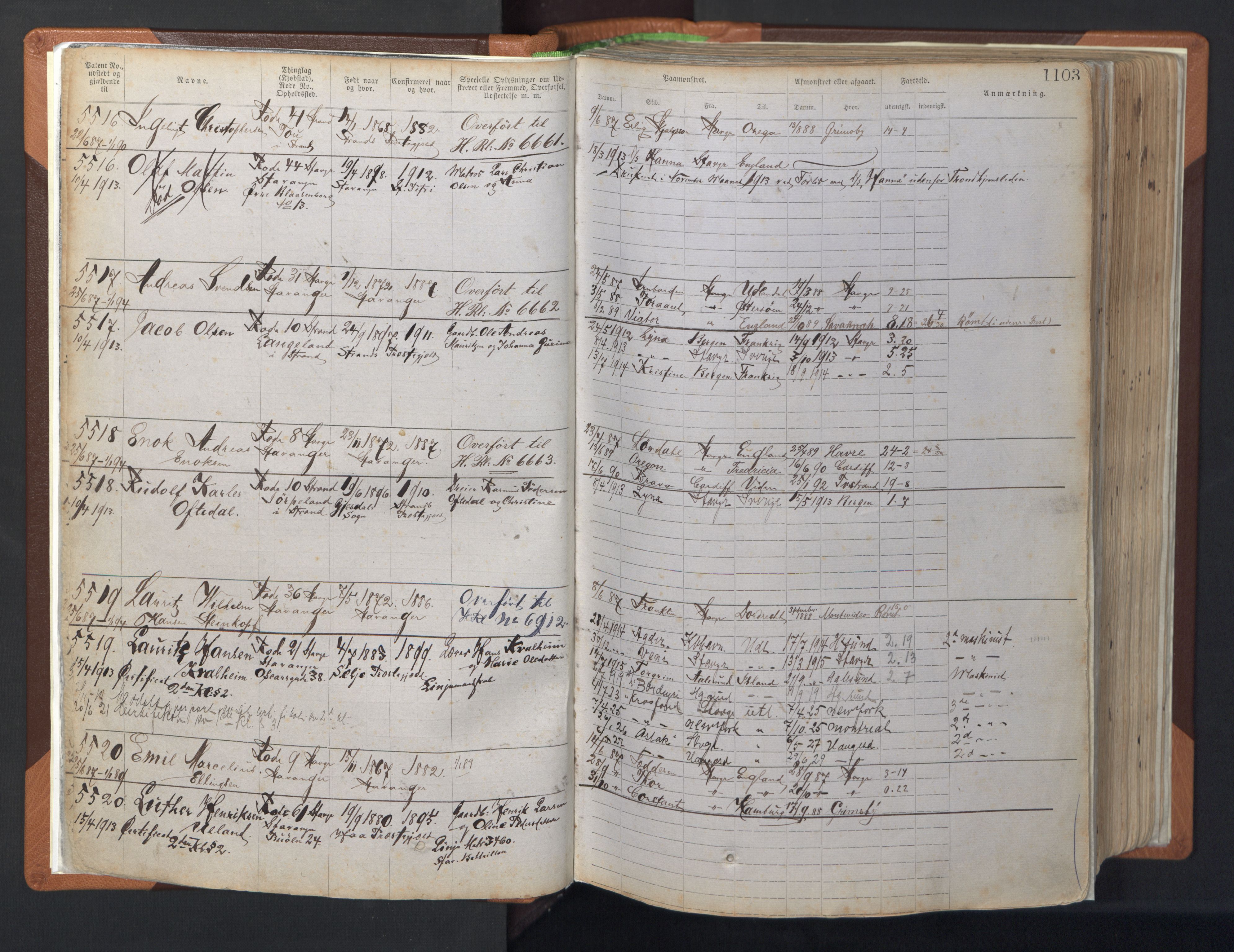 Stavanger sjømannskontor, AV/SAST-A-102006/F/Ff/L0007: Annotasjonsrulle, patentnr. 5506-7180, 1887-1900, p. 8