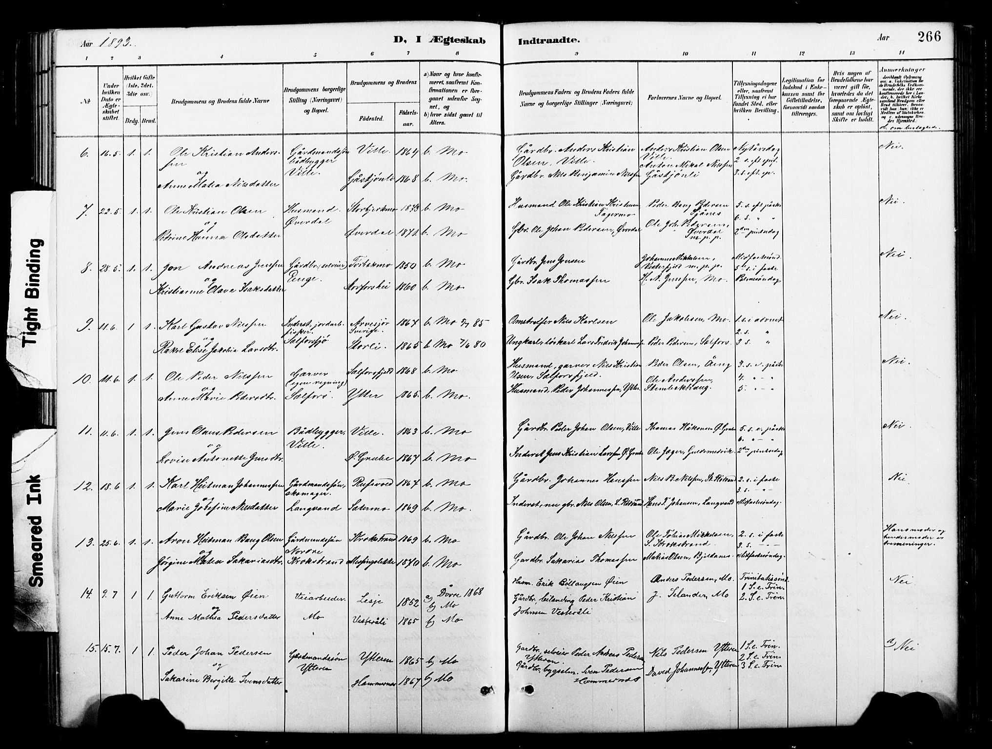 Ministerialprotokoller, klokkerbøker og fødselsregistre - Nordland, AV/SAT-A-1459/827/L0421: Parish register (copy) no. 827C10, 1887-1906, p. 266