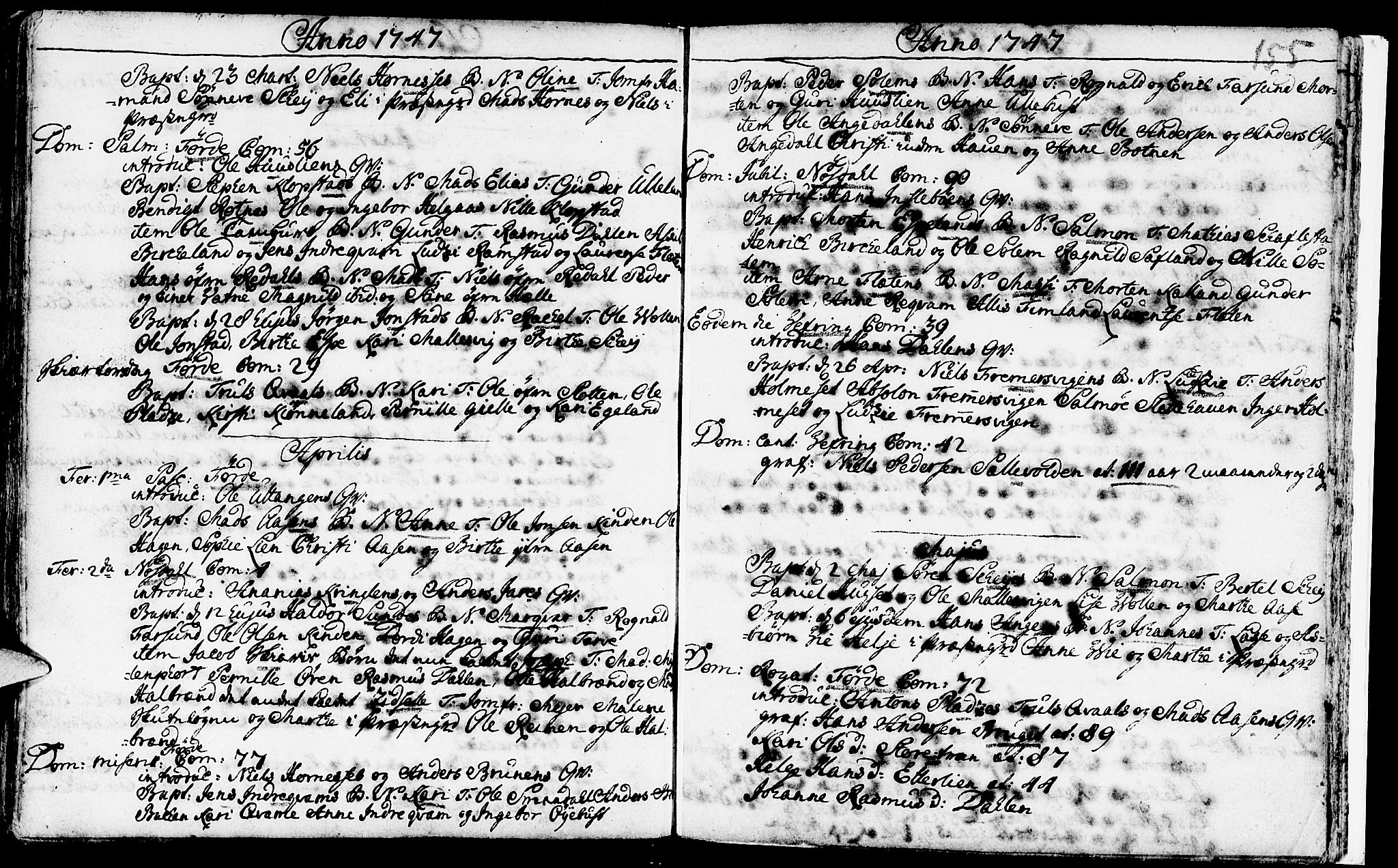 Førde sokneprestembete, SAB/A-79901/H/Haa/Haaa/L0002: Parish register (official) no. A 2, 1728-1748, p. 155