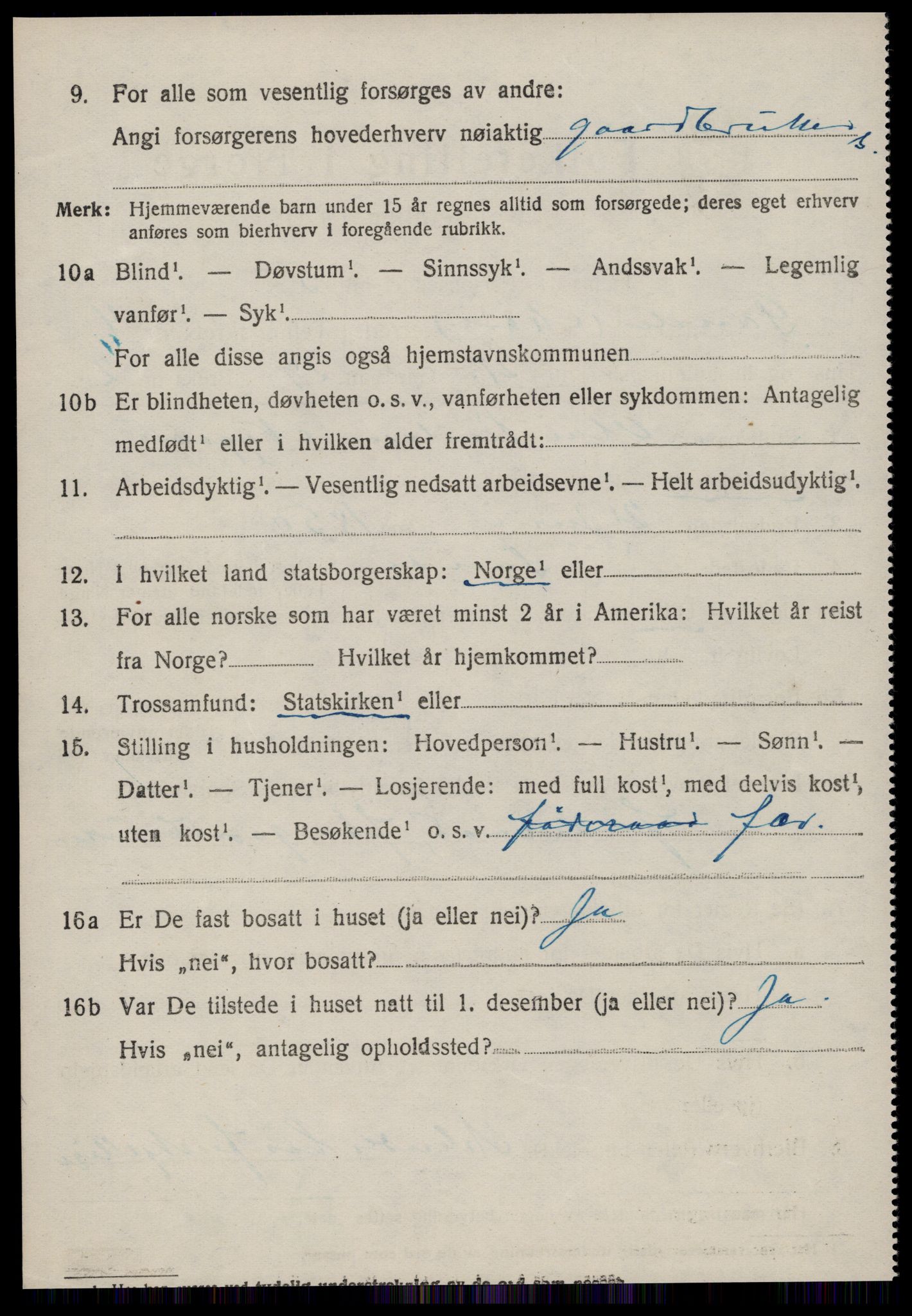 SAT, 1920 census for Sande (MR), 1920, p. 3239