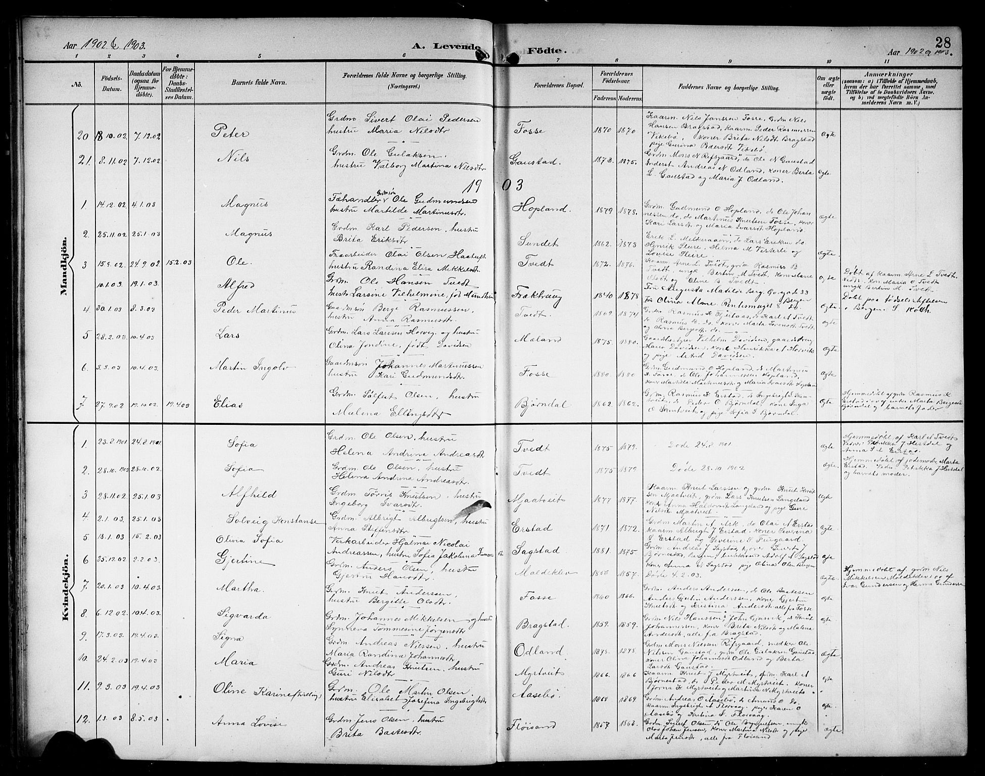Alversund Sokneprestembete, SAB/A-73901/H/Ha/Hab: Parish register (copy) no. C 4, 1894-1924, p. 28