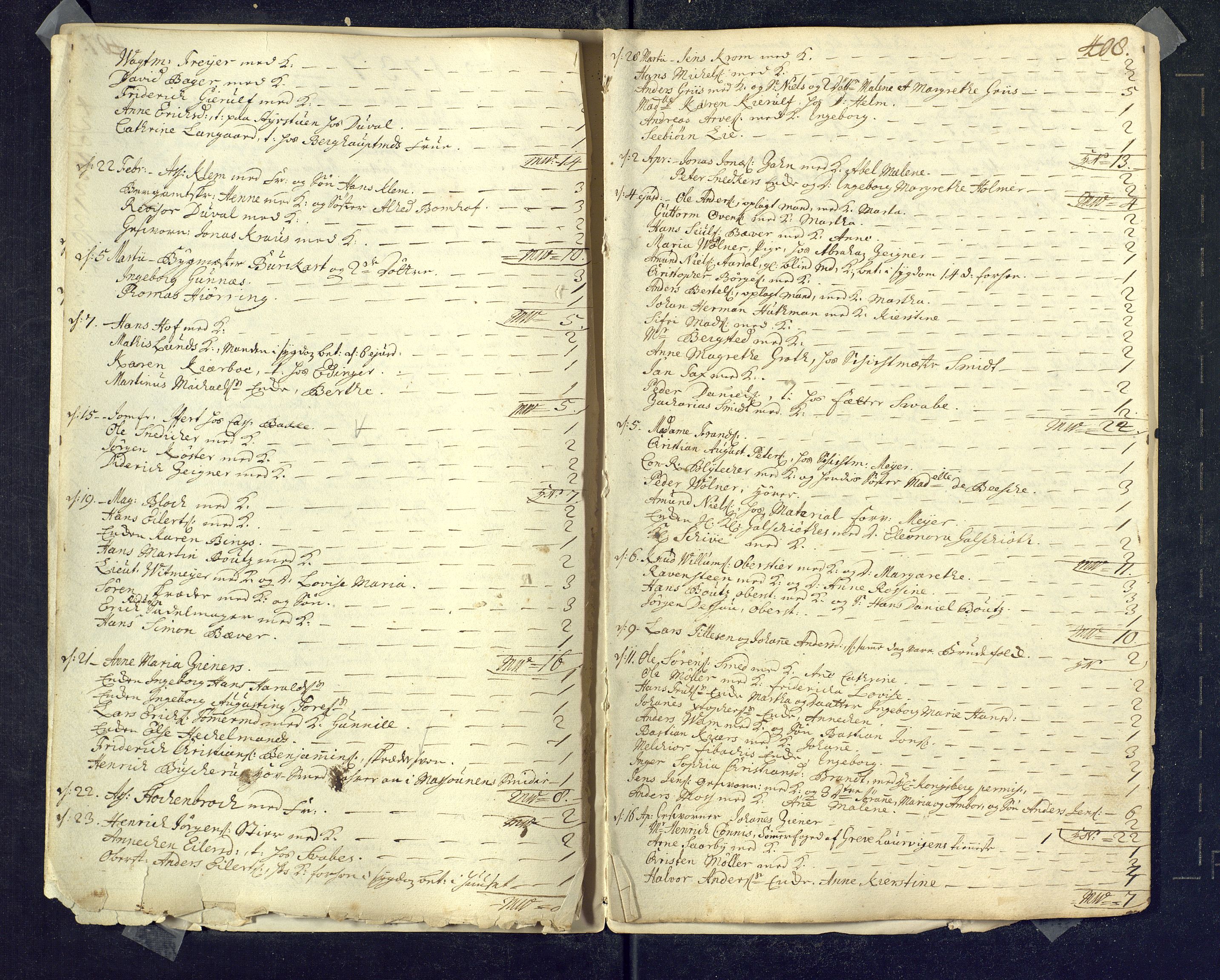 Kongsberg kirkebøker, AV/SAKO-A-22/M/Ma/L0001: Communicants register no. 1, 1731-1739, p. 408