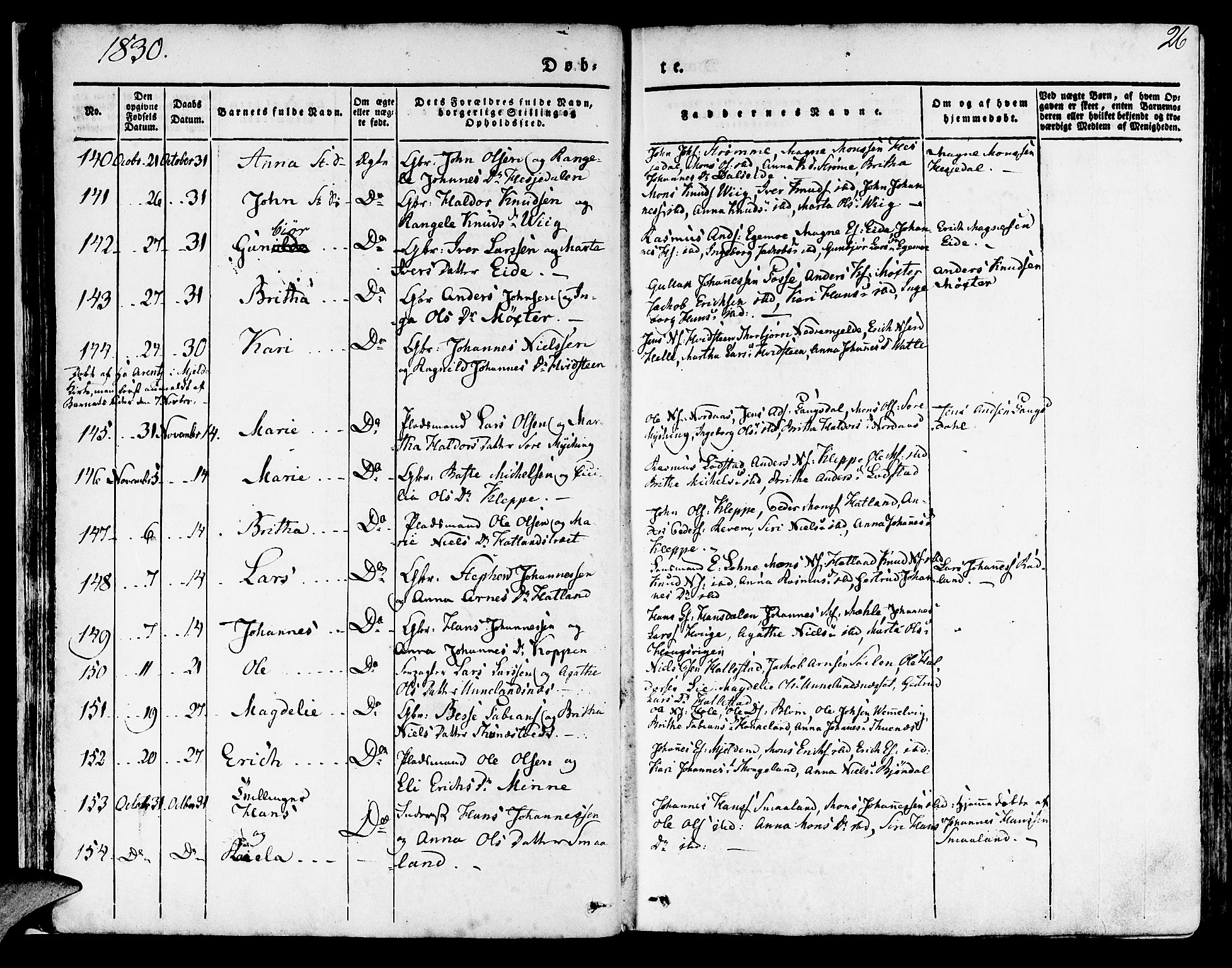 Haus sokneprestembete, AV/SAB-A-75601/H/Haa: Parish register (official) no. A 14, 1827-1838, p. 26