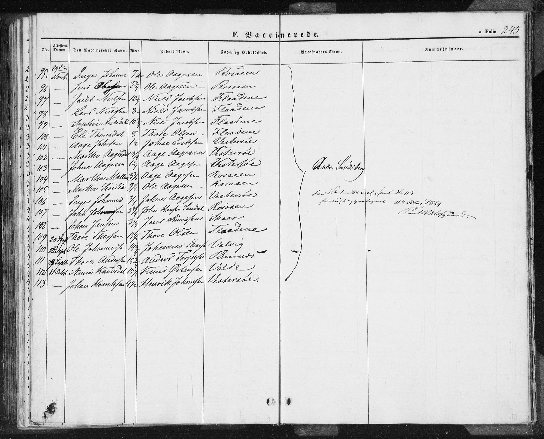 Hjelmeland sokneprestkontor, AV/SAST-A-101843/01/IV/L0009: Parish register (official) no. A 9, 1846-1860, p. 245