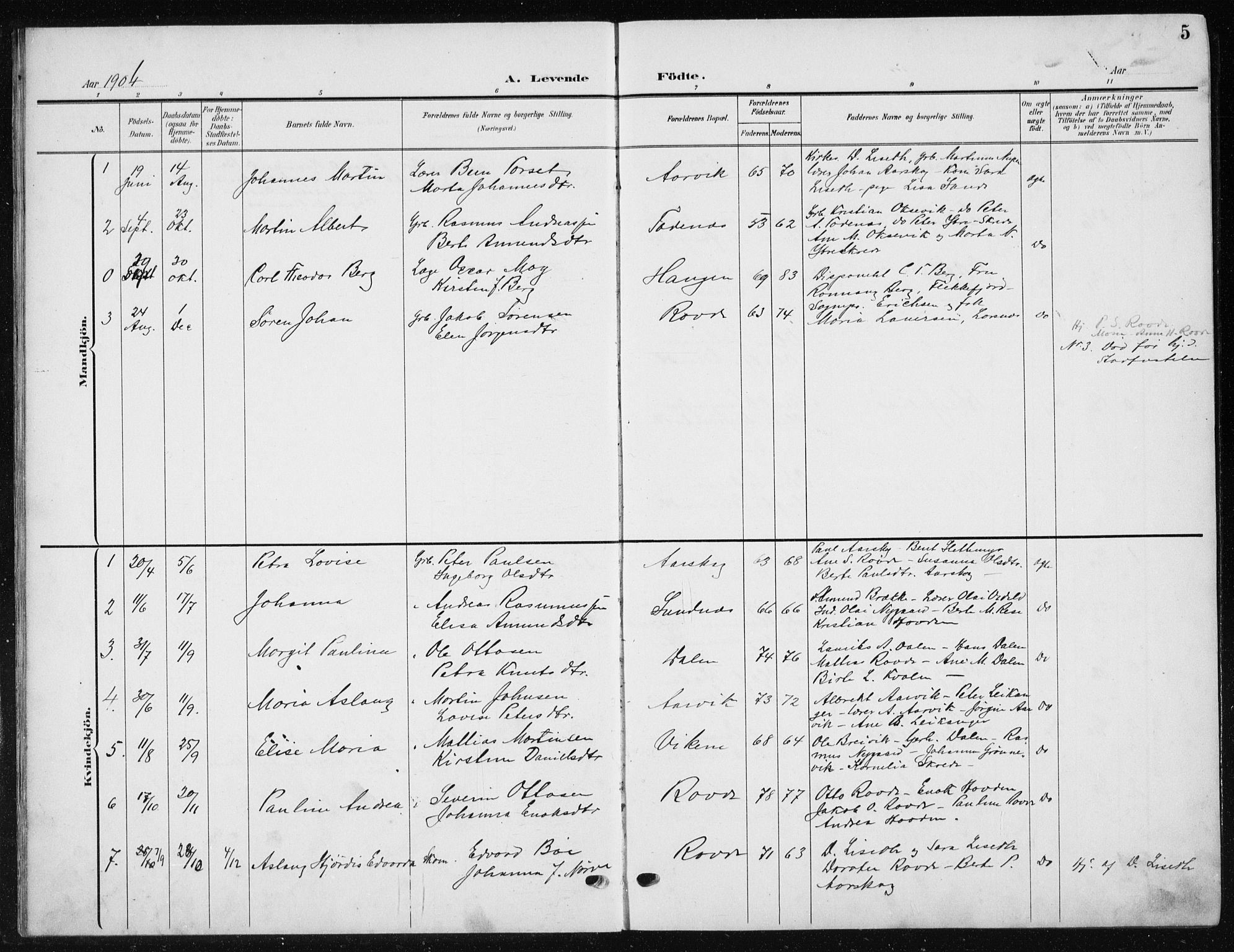 Ministerialprotokoller, klokkerbøker og fødselsregistre - Møre og Romsdal, AV/SAT-A-1454/504/L0061: Parish register (copy) no. 504C03, 1902-1940, p. 5