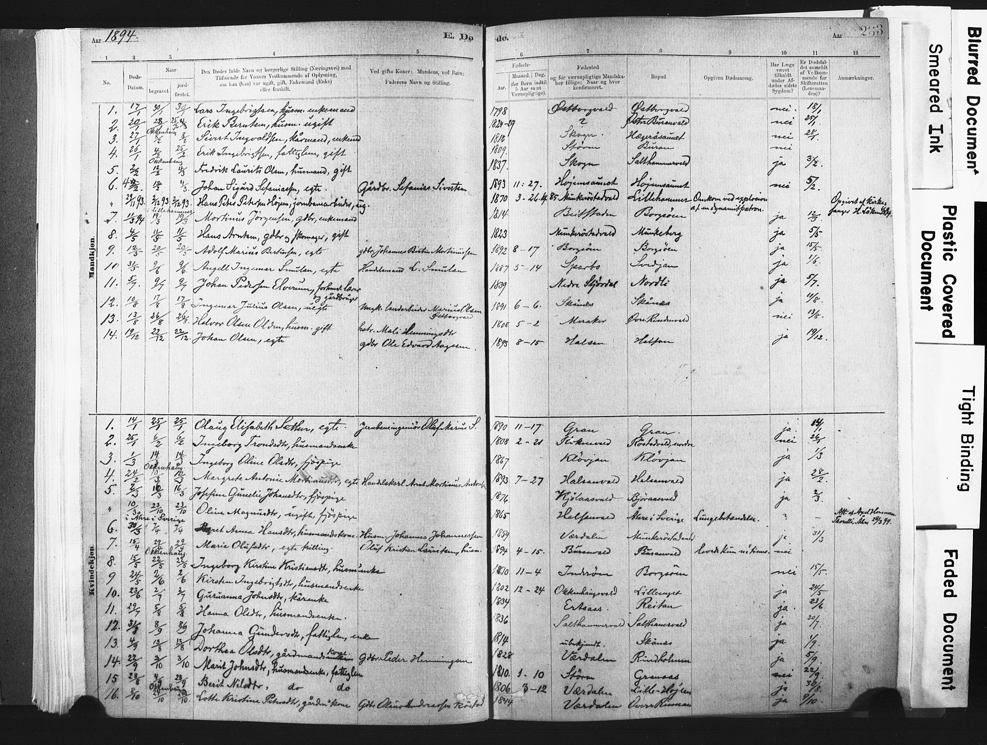 Ministerialprotokoller, klokkerbøker og fødselsregistre - Nord-Trøndelag, AV/SAT-A-1458/721/L0207: Parish register (official) no. 721A02, 1880-1911, p. 233