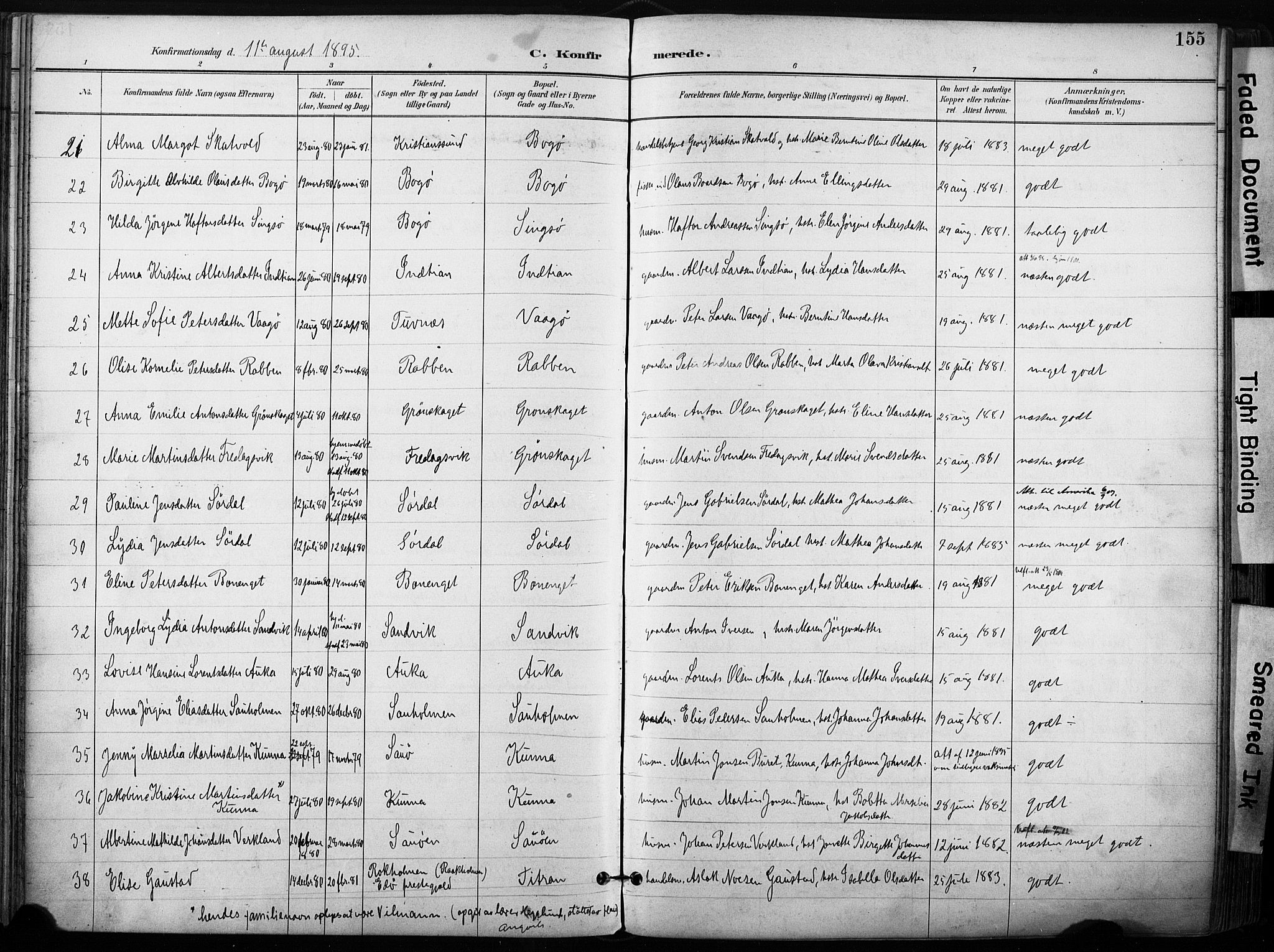 Ministerialprotokoller, klokkerbøker og fødselsregistre - Sør-Trøndelag, SAT/A-1456/640/L0579: Parish register (official) no. 640A04, 1889-1902, p. 155
