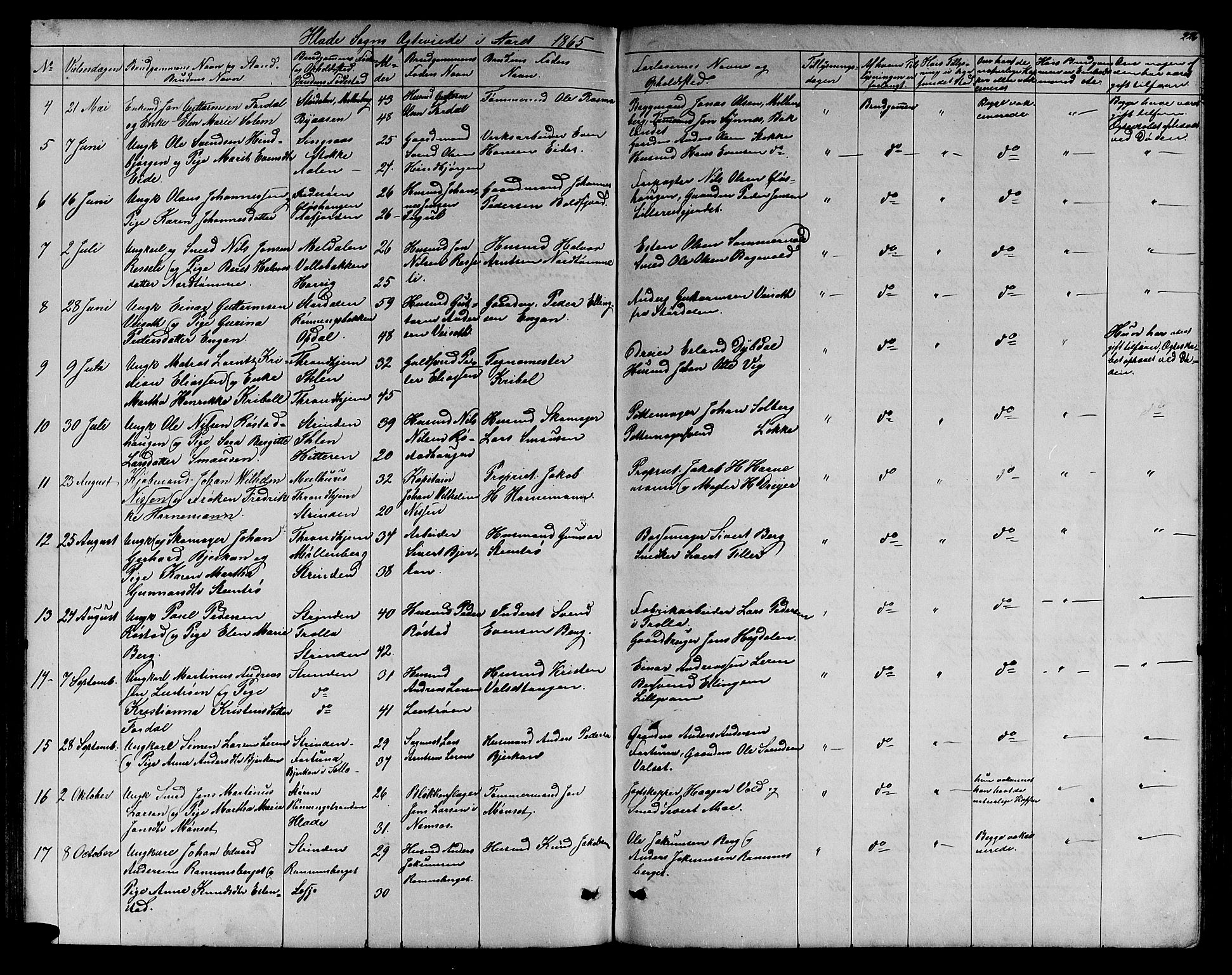 Ministerialprotokoller, klokkerbøker og fødselsregistre - Sør-Trøndelag, SAT/A-1456/606/L0311: Parish register (copy) no. 606C07, 1860-1877, p. 226