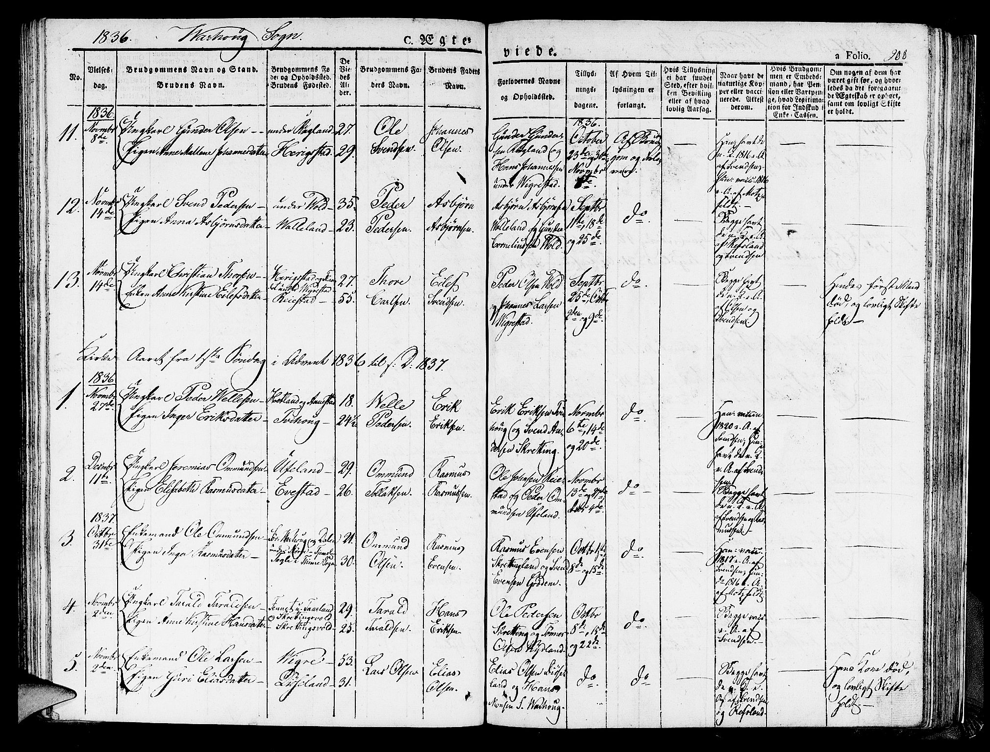 Hå sokneprestkontor, AV/SAST-A-101801/001/30BA/L0004: Parish register (official) no. A 4.1 /2, 1826-1841, p. 208