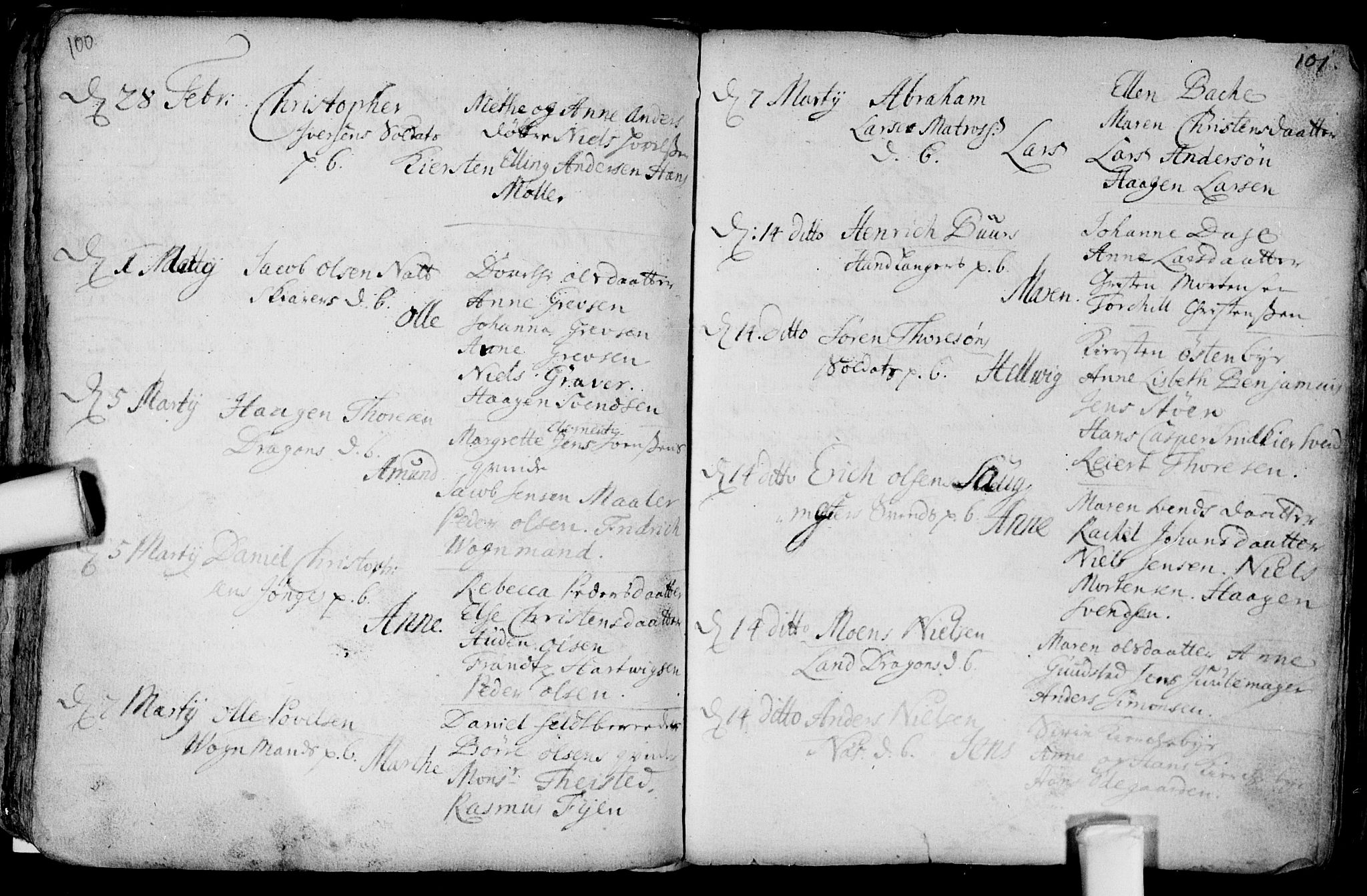 Aker prestekontor kirkebøker, AV/SAO-A-10861/F/L0002: Parish register (official) no. 2, 1714-1720, p. 100-101