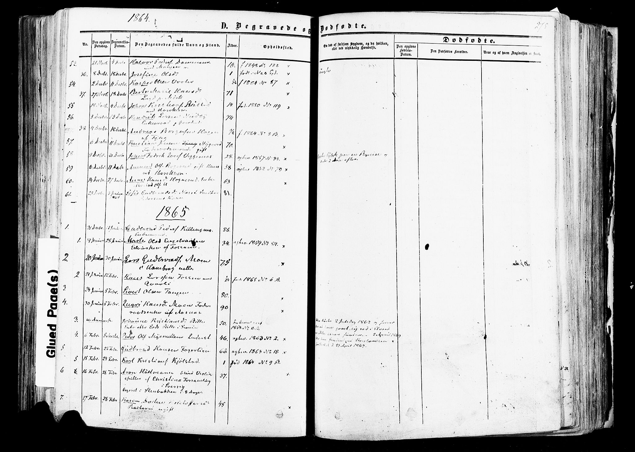 Aurskog prestekontor Kirkebøker, SAO/A-10304a/F/Fa/L0007: Parish register (official) no. I 7, 1854-1877, p. 275