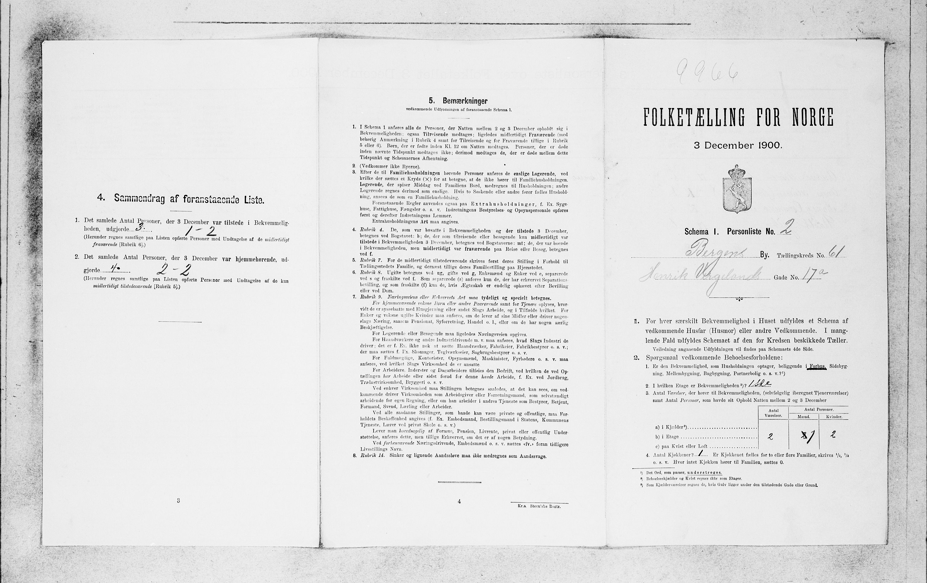 SAB, 1900 census for Bergen, 1900, p. 12948