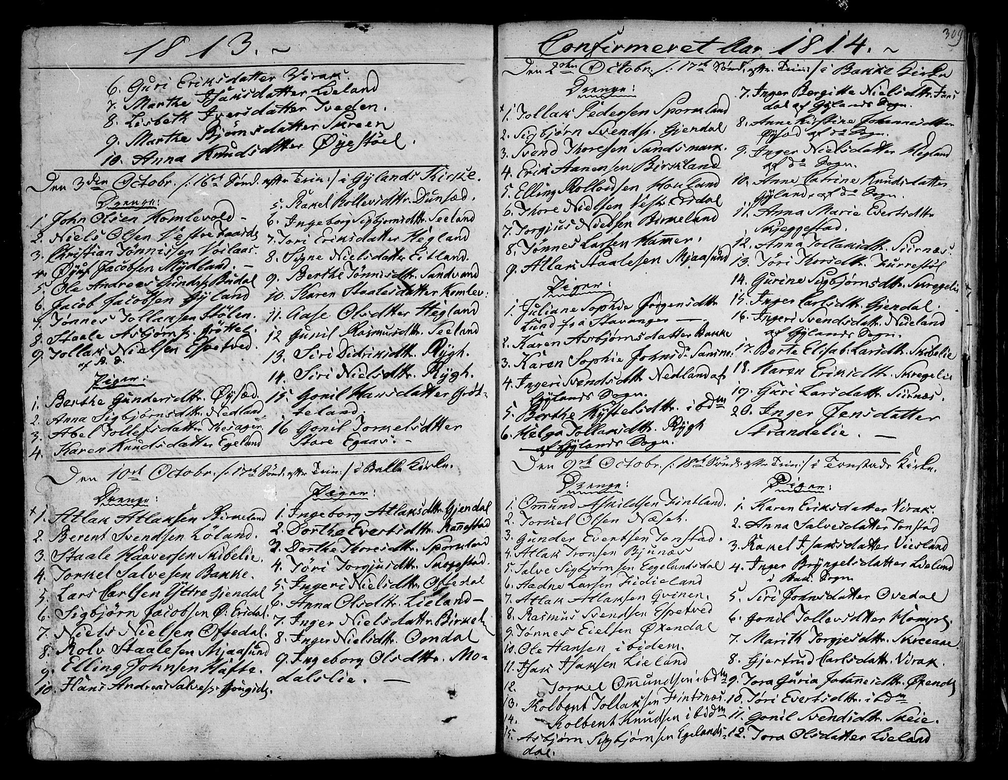 Bakke sokneprestkontor, SAK/1111-0002/F/Fa/Faa/L0002: Parish register (official) no. A 2, 1780-1816, p. 309