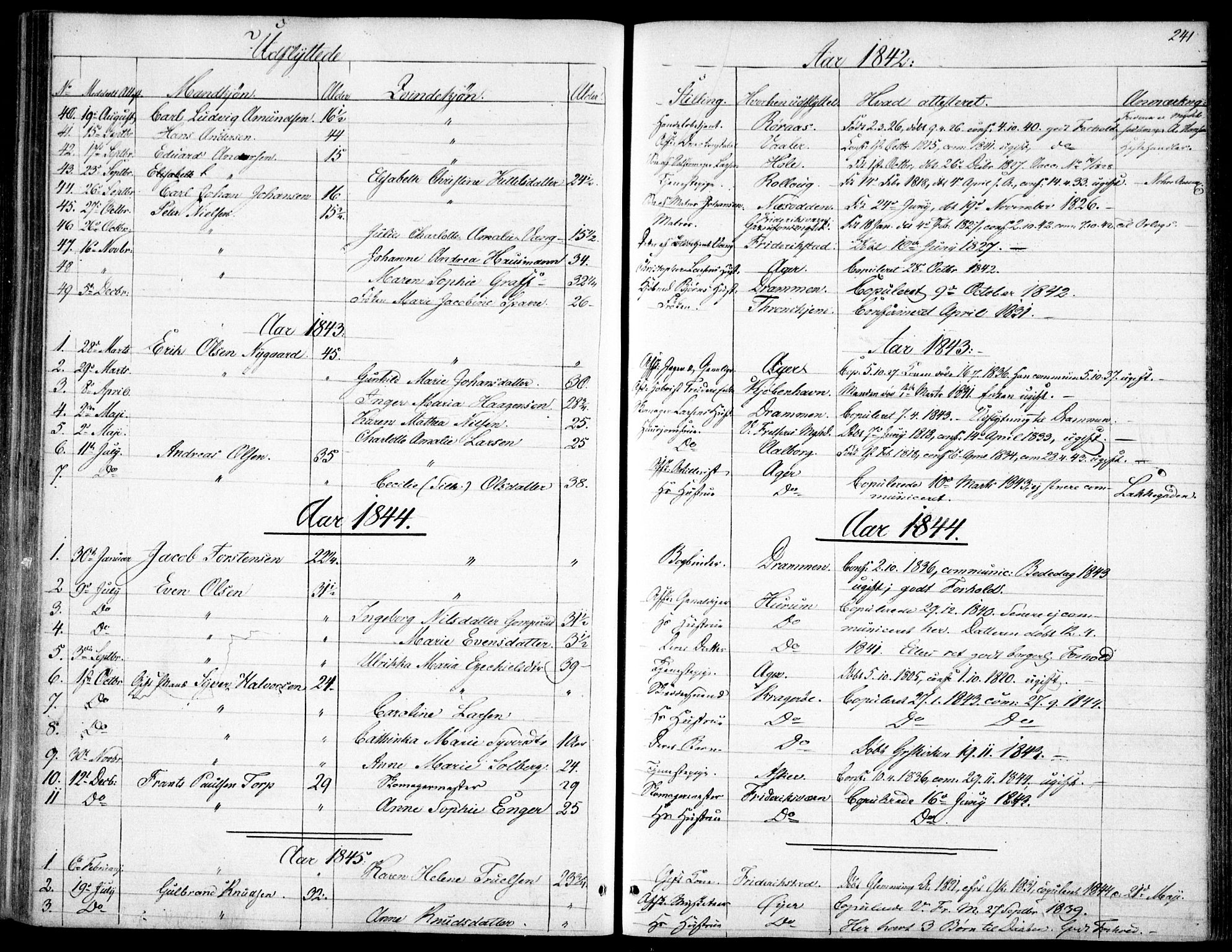 Garnisonsmenigheten Kirkebøker, SAO/A-10846/F/Fa/L0009: Parish register (official) no. 9, 1842-1859, p. 241