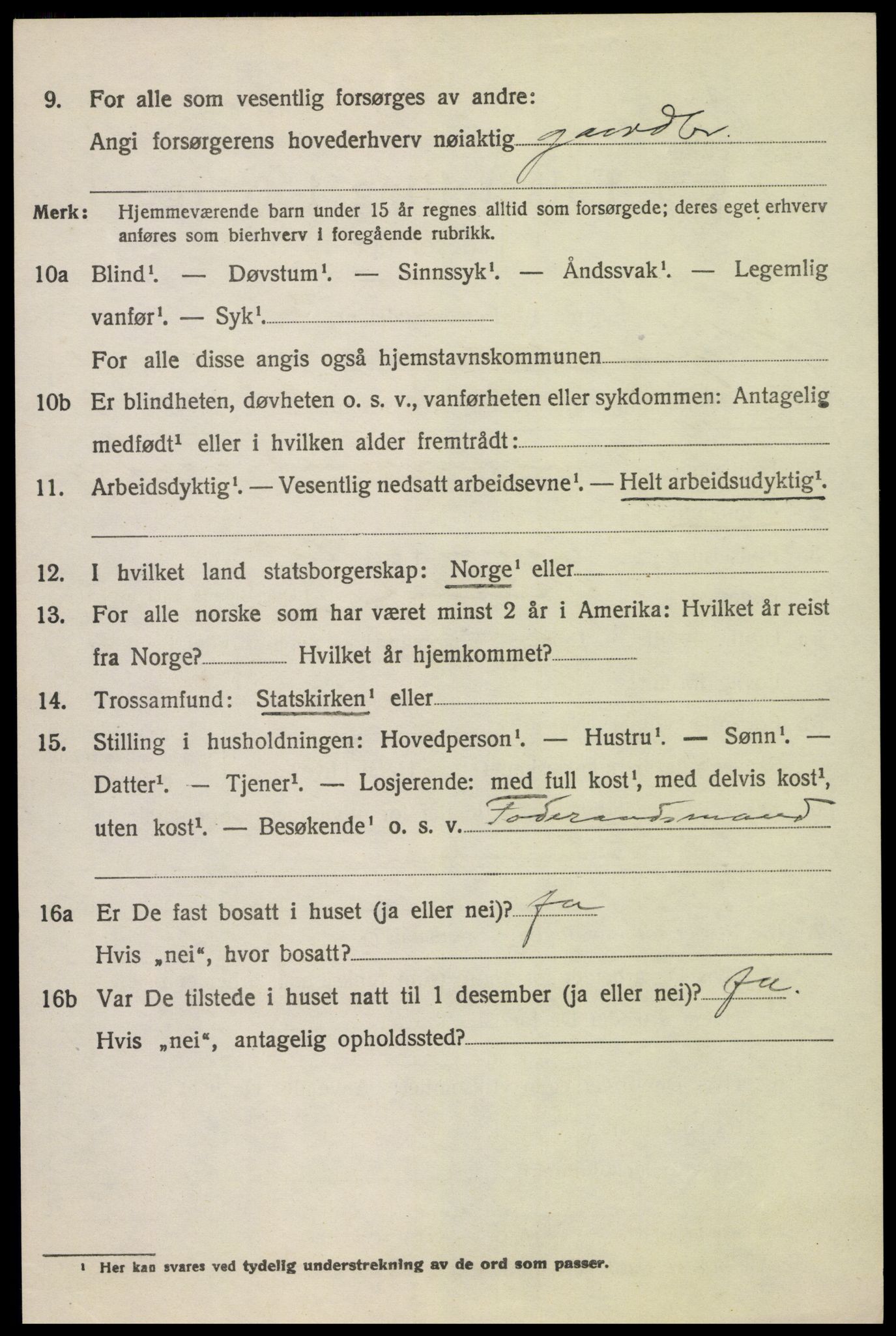 SAH, 1920 census for Vestre Gausdal, 1920, p. 1736