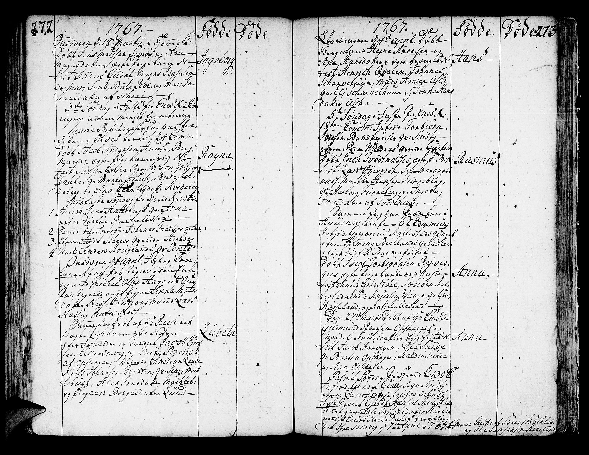 Kvinnherad sokneprestembete, AV/SAB-A-76401/H/Haa: Parish register (official) no. A 3, 1754-1777, p. 272-273