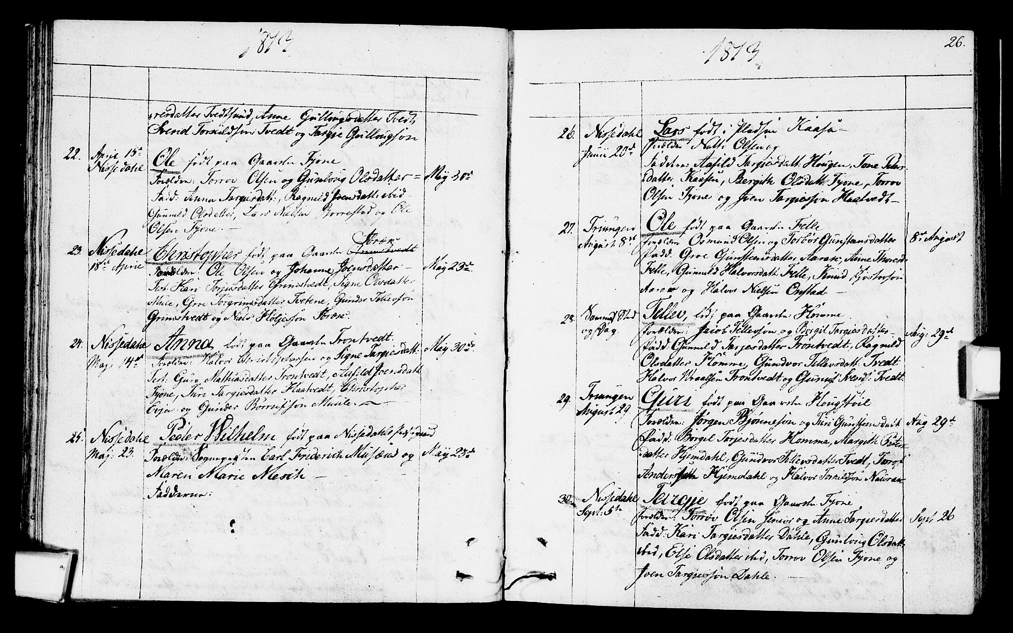 Nissedal kirkebøker, SAKO/A-288/F/Fa/L0001: Parish register (official) no. I 1, 1811-1814, p. 26