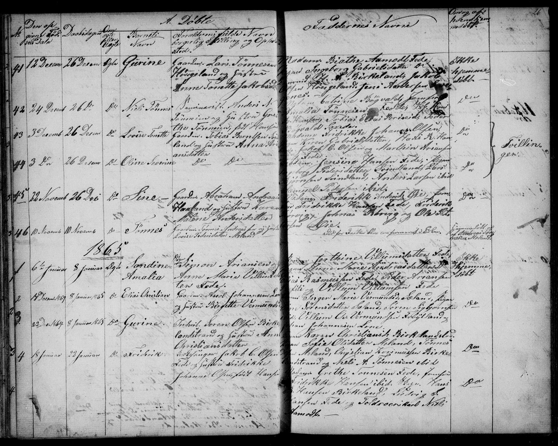 Kvinesdal sokneprestkontor, SAK/1111-0026/F/Fb/Fba/L0003: Parish register (copy) no. B 3, 1858-1893, p. 26