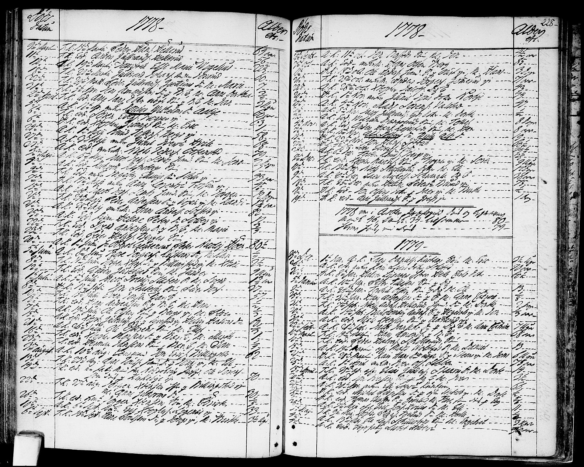 Asker prestekontor Kirkebøker, SAO/A-10256a/F/Fa/L0003: Parish register (official) no. I 3, 1767-1807, p. 228