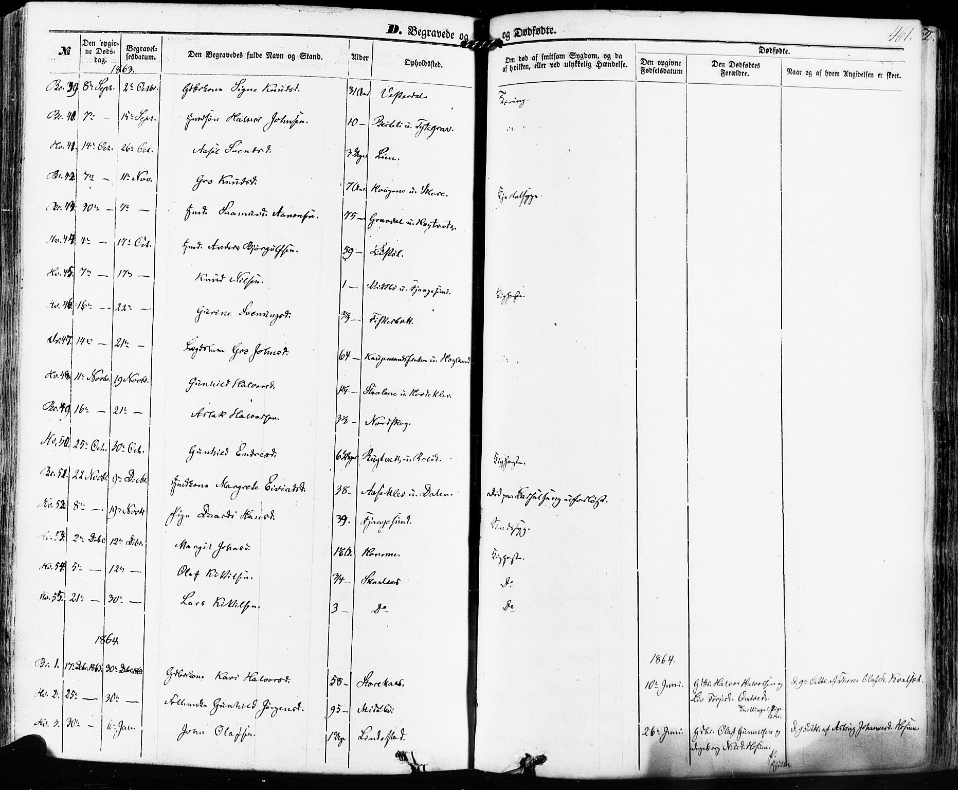 Kviteseid kirkebøker, SAKO/A-276/F/Fa/L0007: Parish register (official) no. I 7, 1859-1881, p. 461