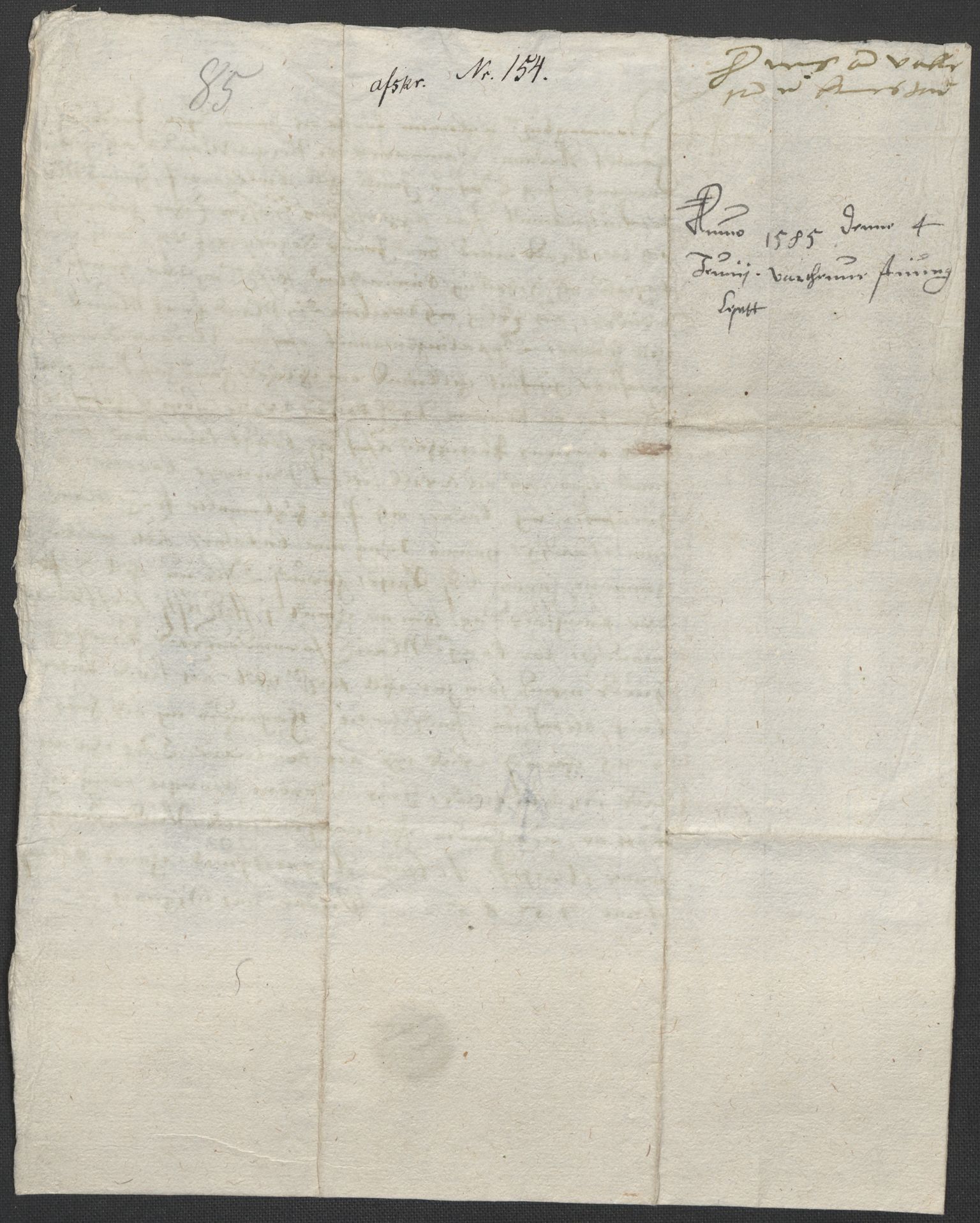 Riksarkivets diplomsamling, AV/RA-EA-5965/F02/L0087: Dokumenter, 1585-1586, p. 9