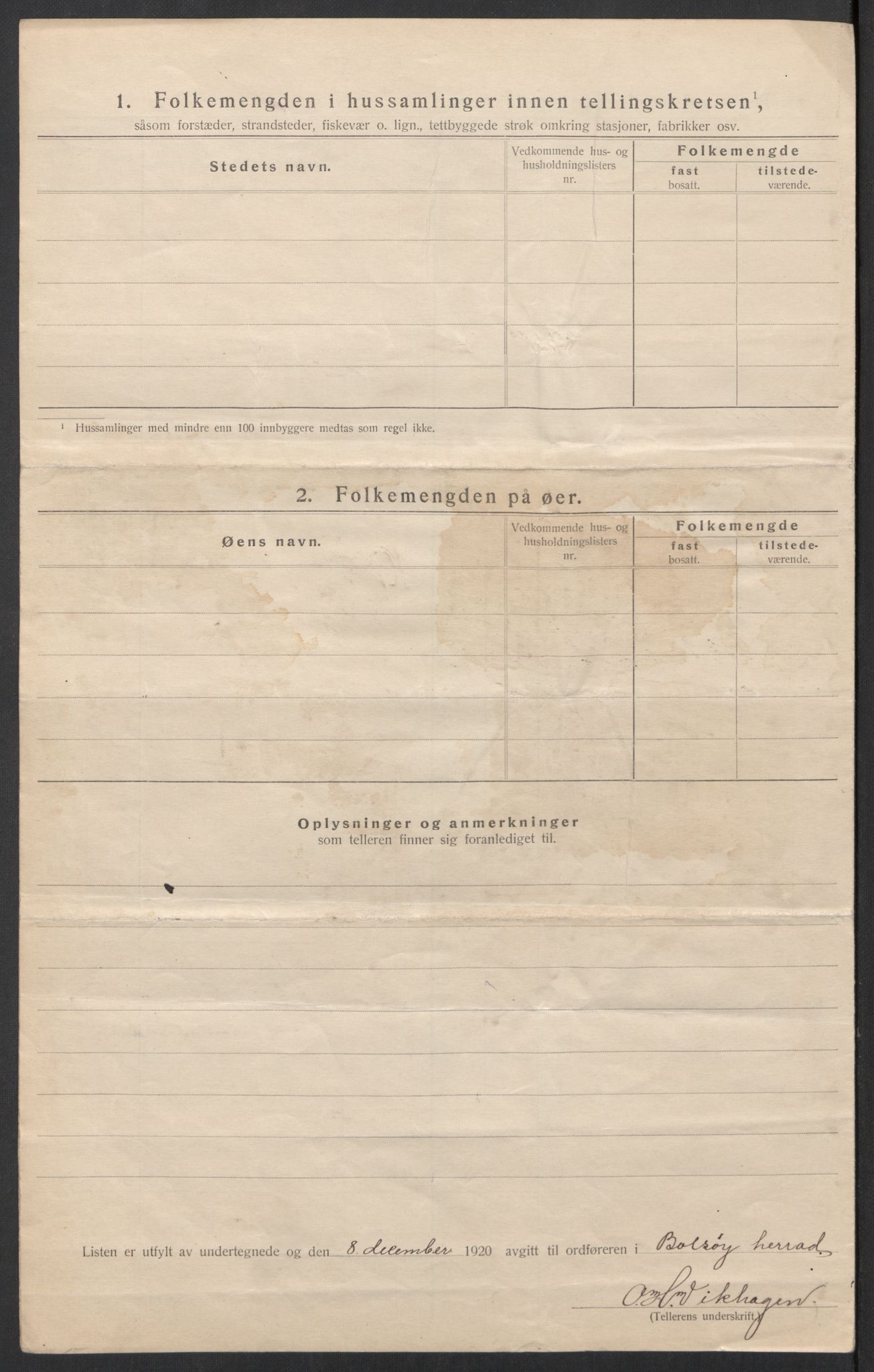 SAT, 1920 census for Bolsøy, 1920, p. 41