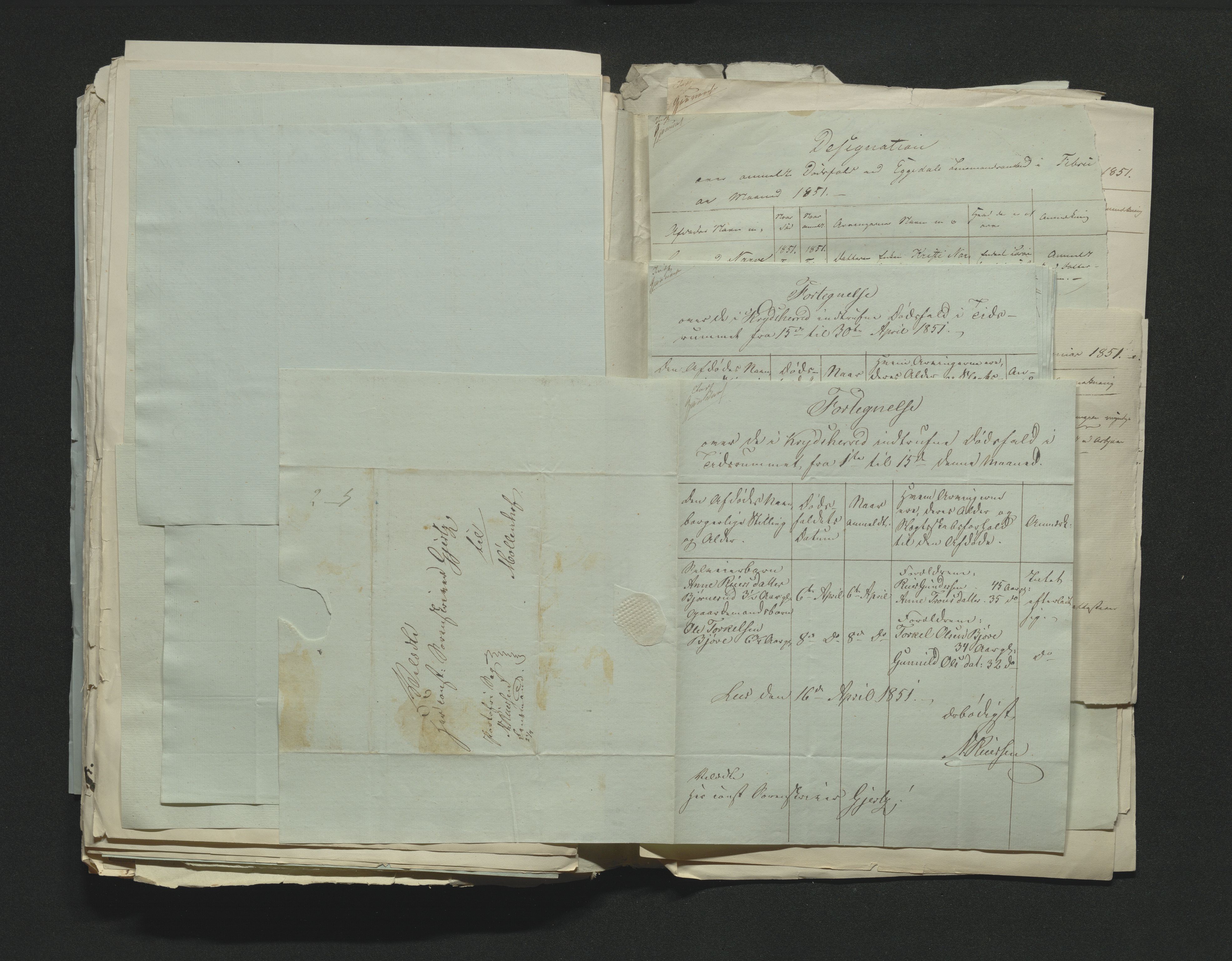 Eiker, Modum og Sigdal sorenskriveri, AV/SAKO-A-123/H/Ha/Hab/L0008: Dødsfallsmeldinger, 1850-1853