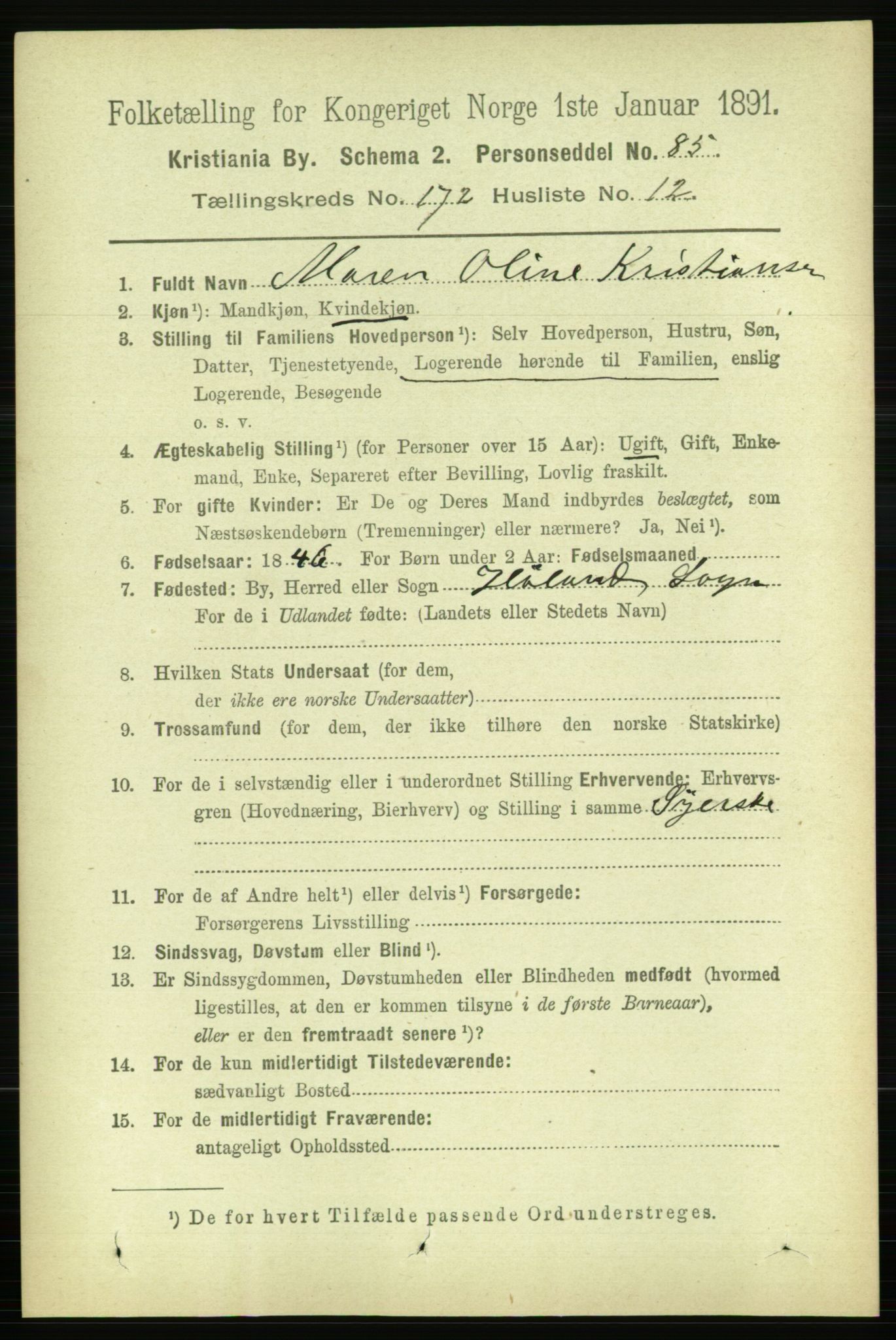 RA, 1891 census for 0301 Kristiania, 1891, p. 102270