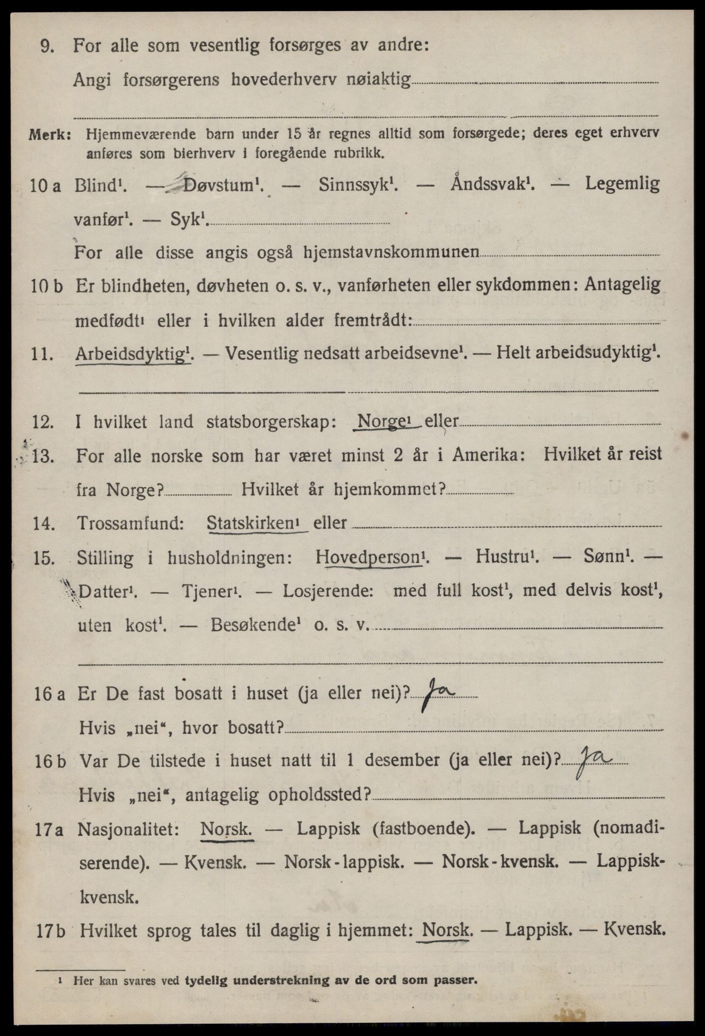 SAT, 1920 census for Orkanger, 1920, p. 1204