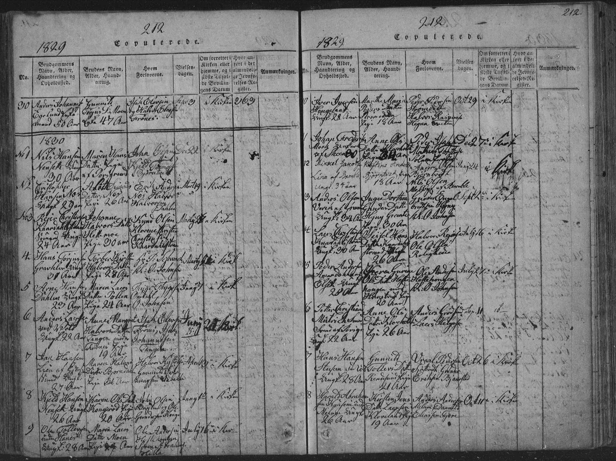 Solum kirkebøker, SAKO/A-306/F/Fa/L0004: Parish register (official) no. I 4, 1814-1833, p. 212
